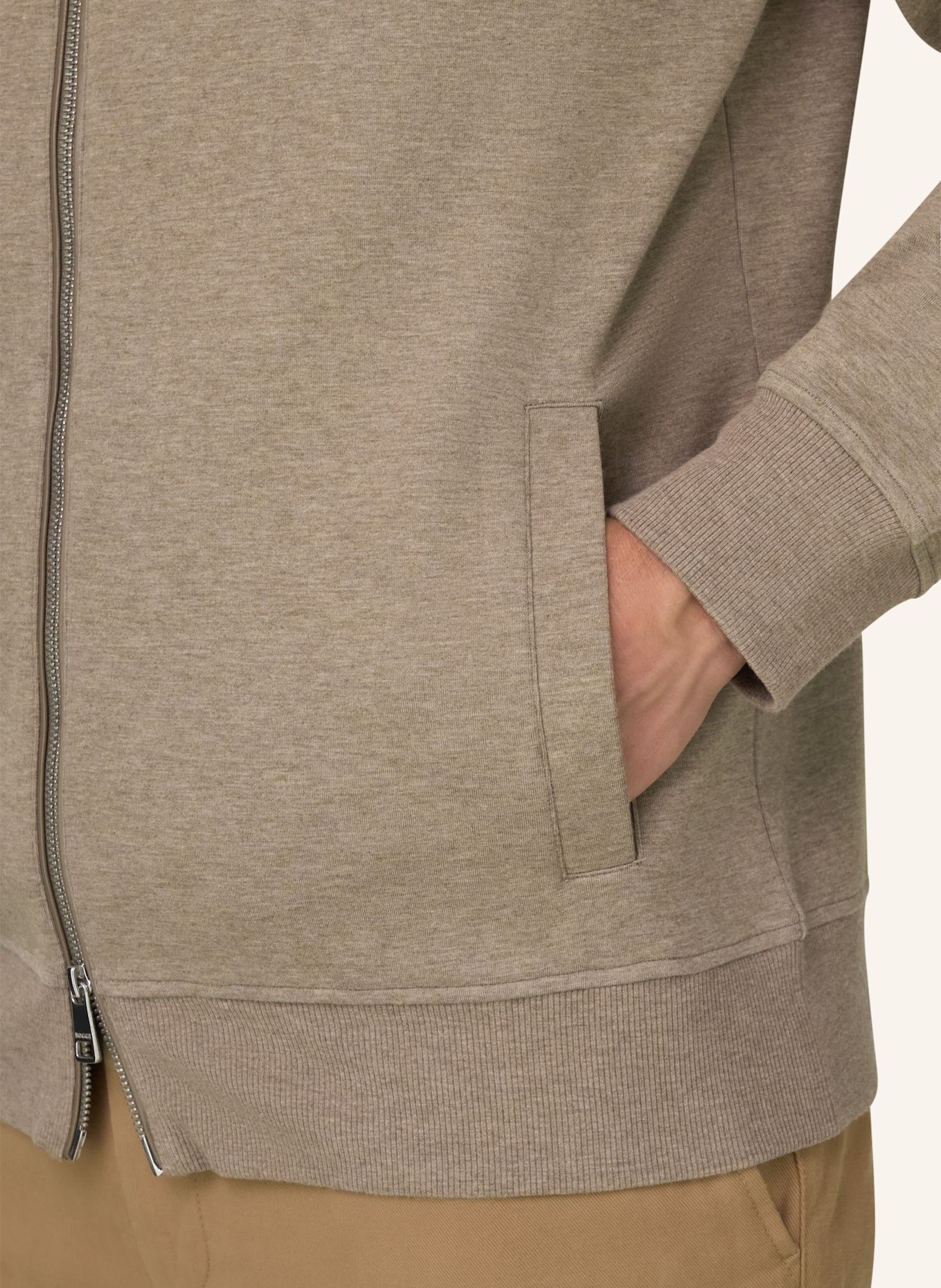 BOGGI MILANO Sweatvest: BEIGE