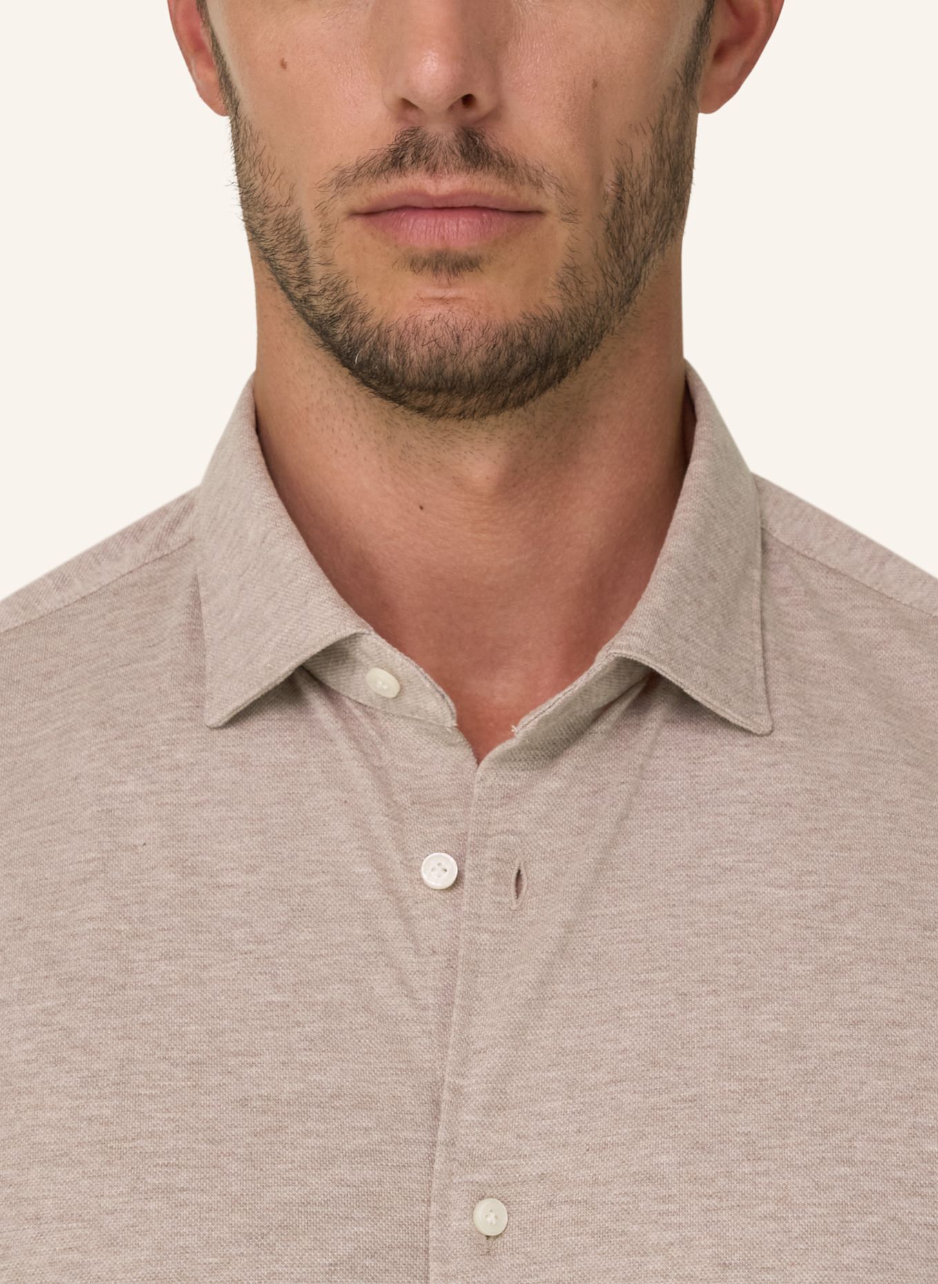 BOGGI MILANO Regular-Fit Jersey Shirt: BEIGE