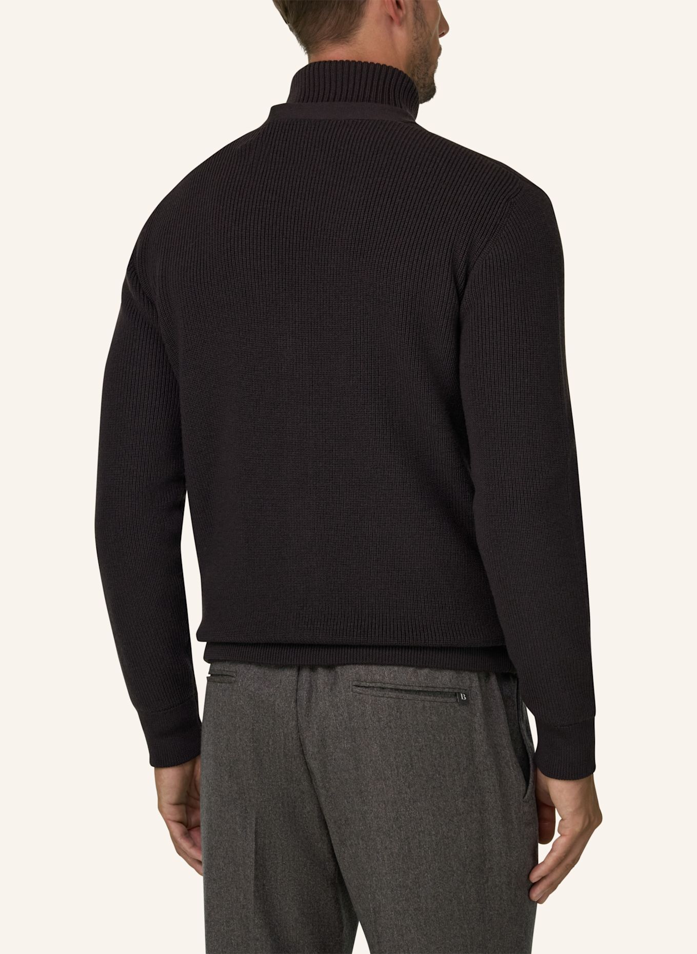 BOGGI MILANO Pullover: DUNKELBRAUN