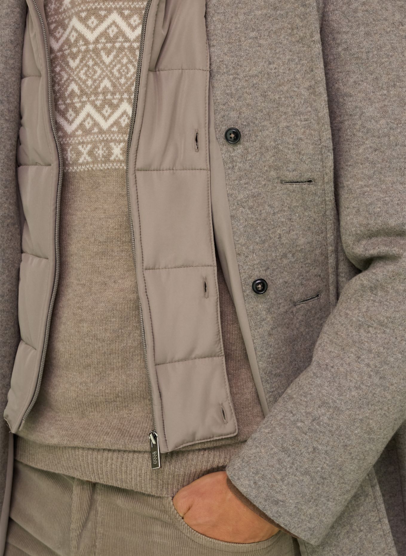 BOGGI MILANO Mantel: GRAU