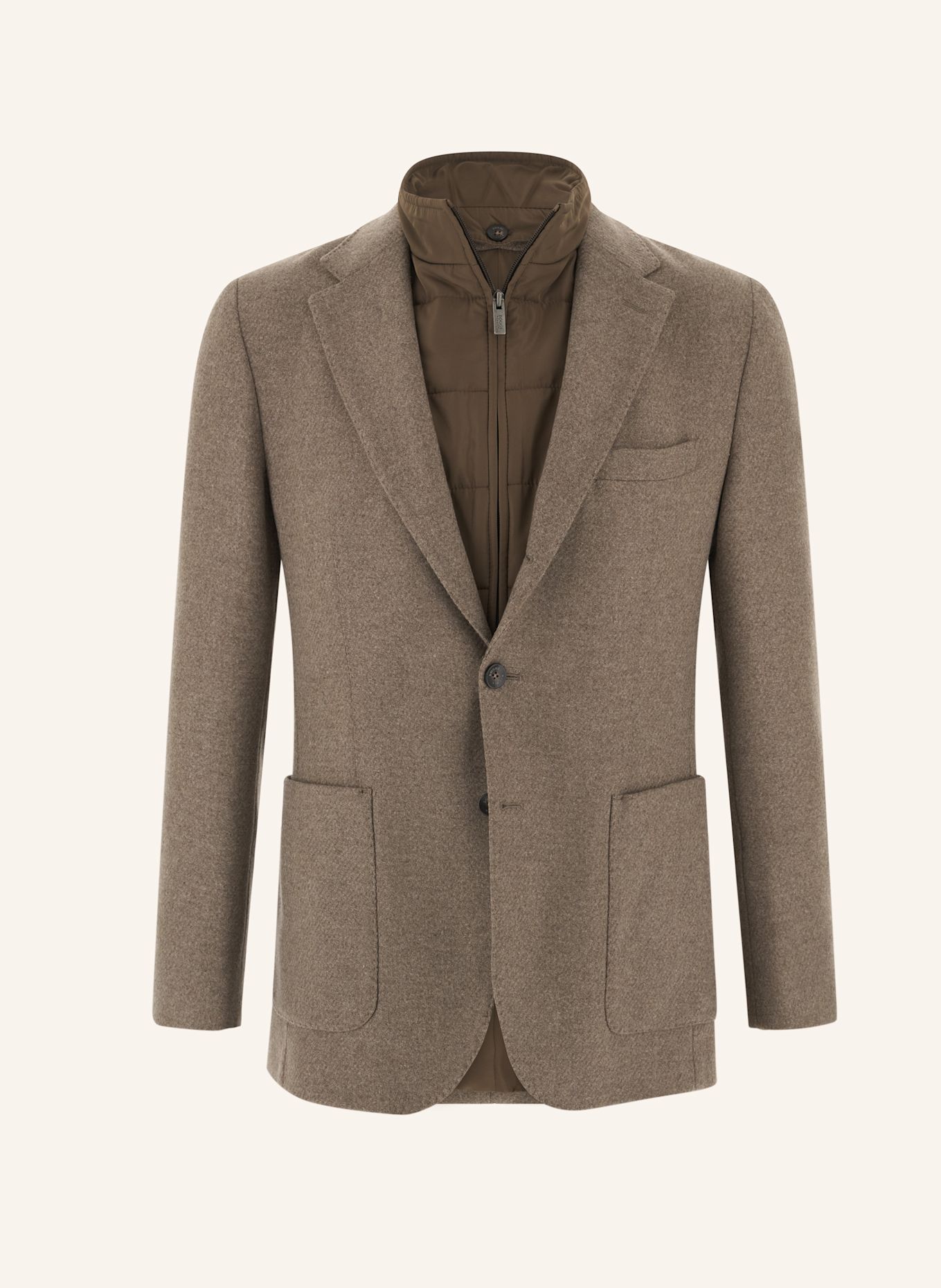 BOGGI MILANO Sweatshirt-Style Blazer: TAUPE