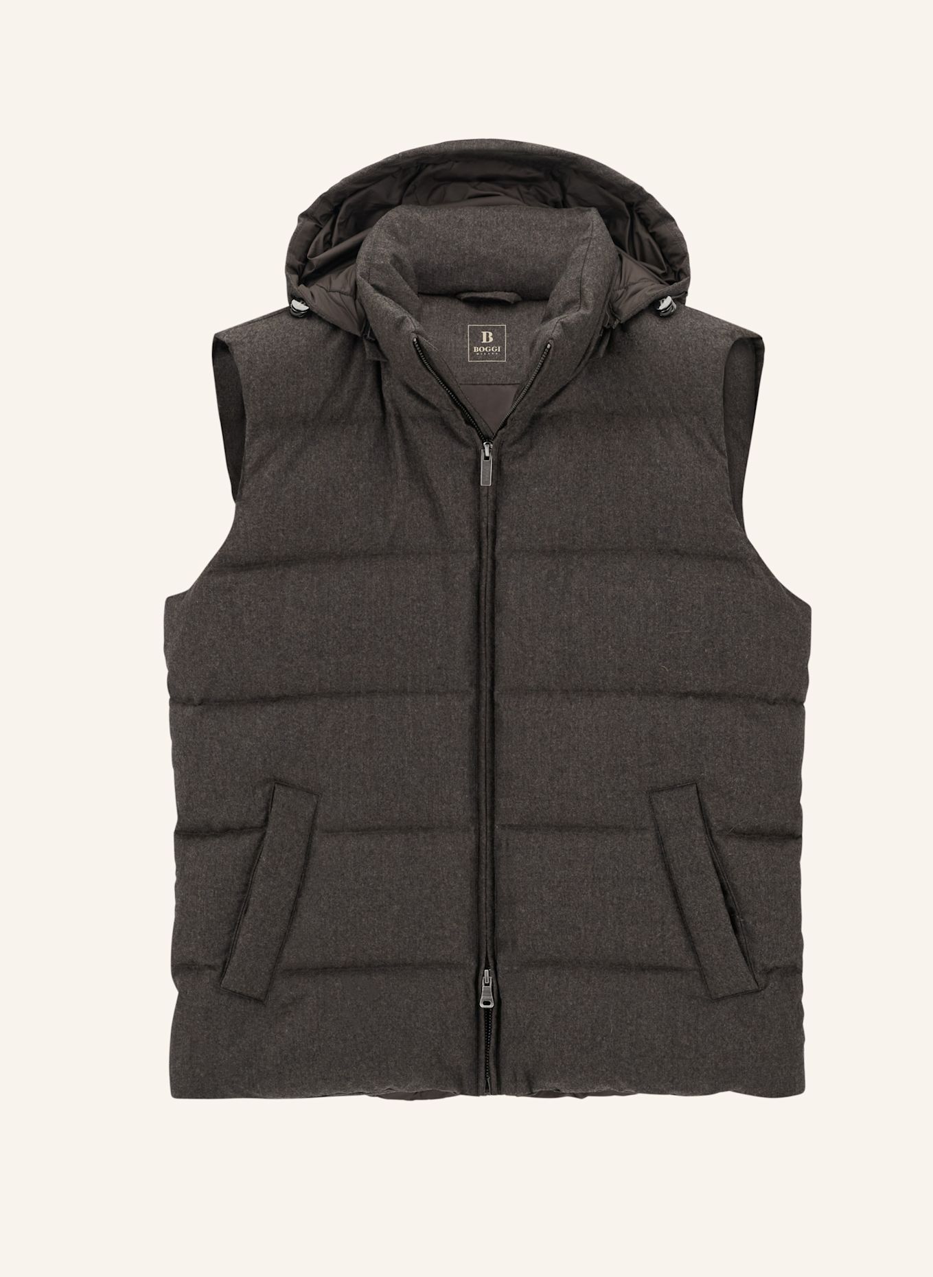 BOGGI MILANO Daunenweste aus Cashmere: BRAUN