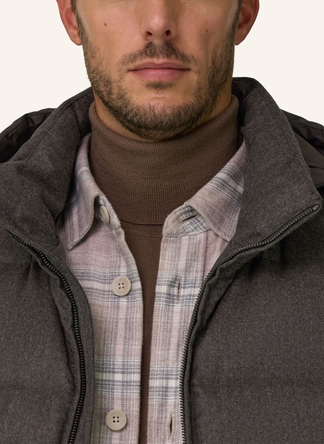 BOGGI MILANO Daunenweste aus Cashmere: BRAUN