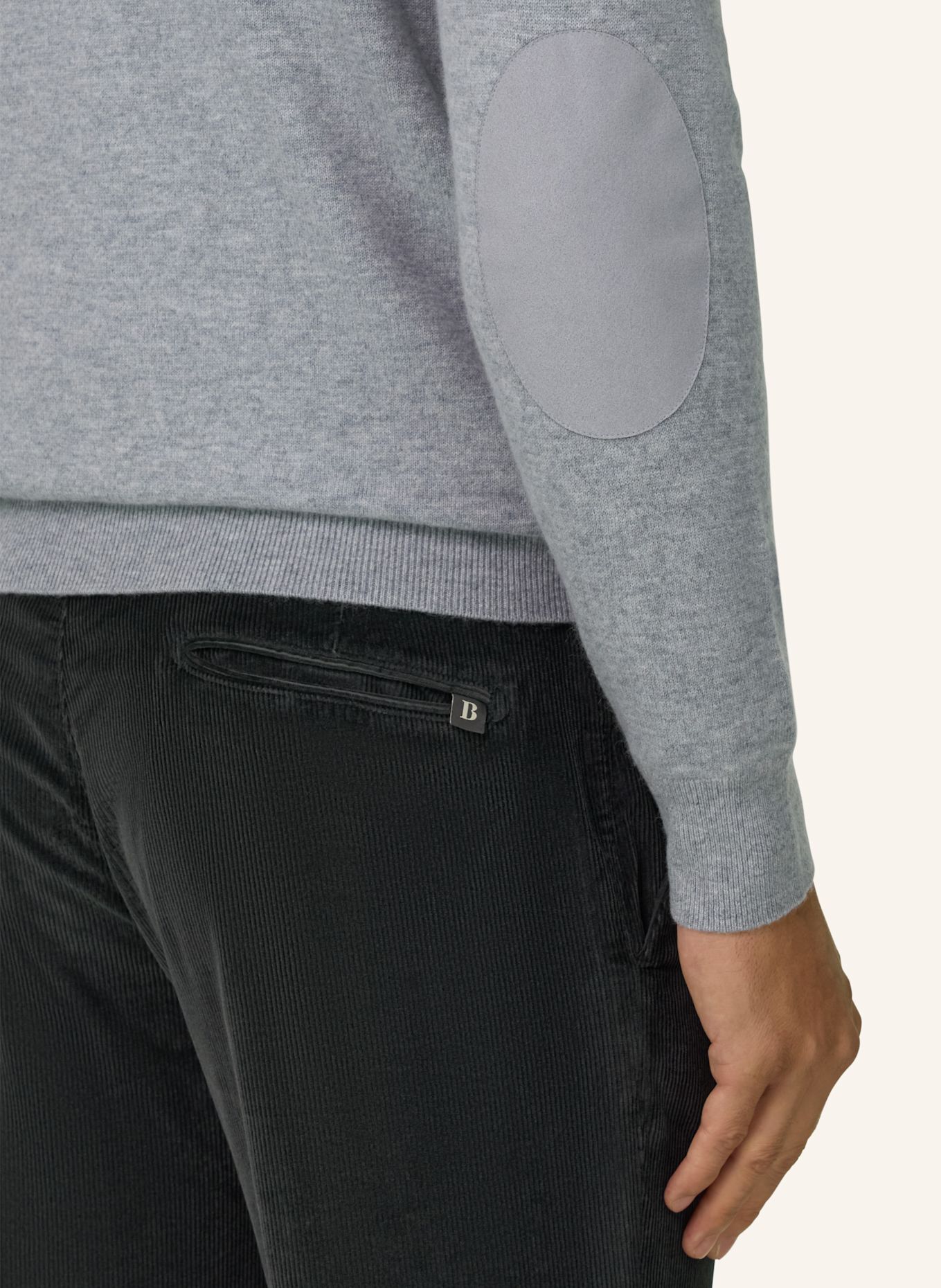 BOGGI MILANO Pullover: GRAU