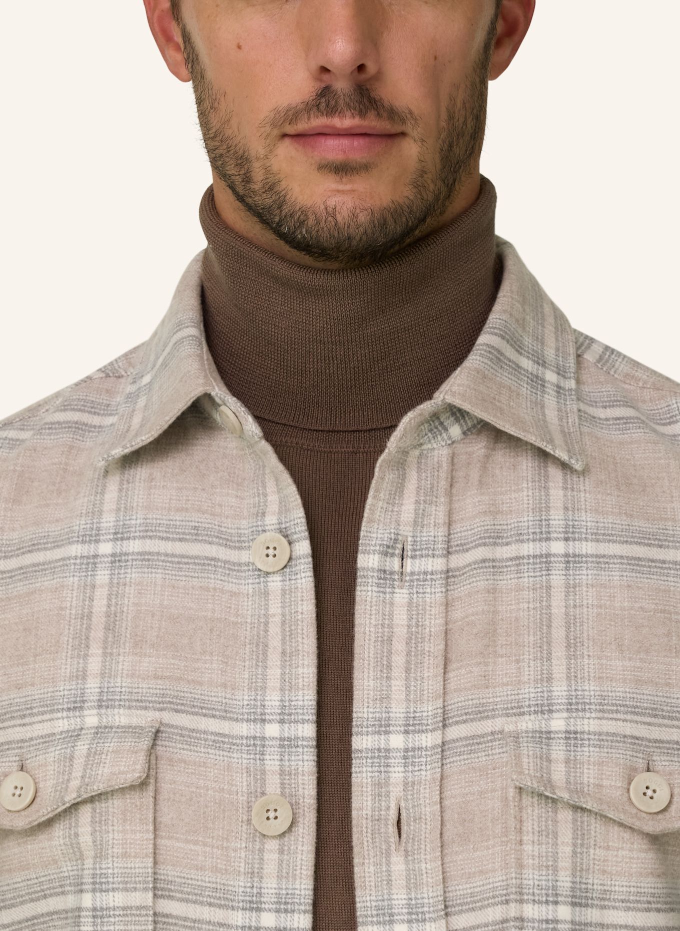 BOGGI MILANO Overshirt: BEIGE