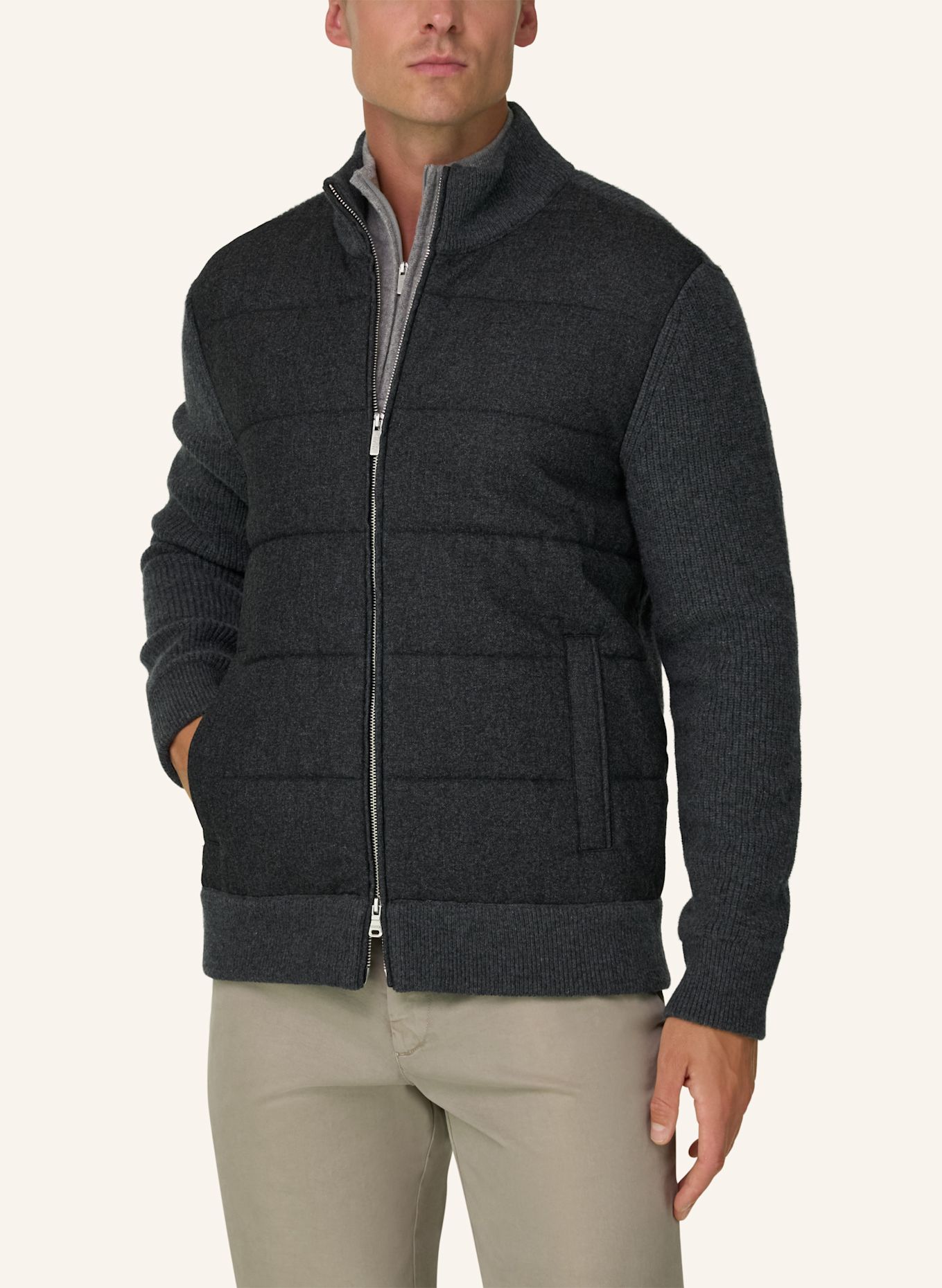 BOGGI MILANO Pullover: GRAU