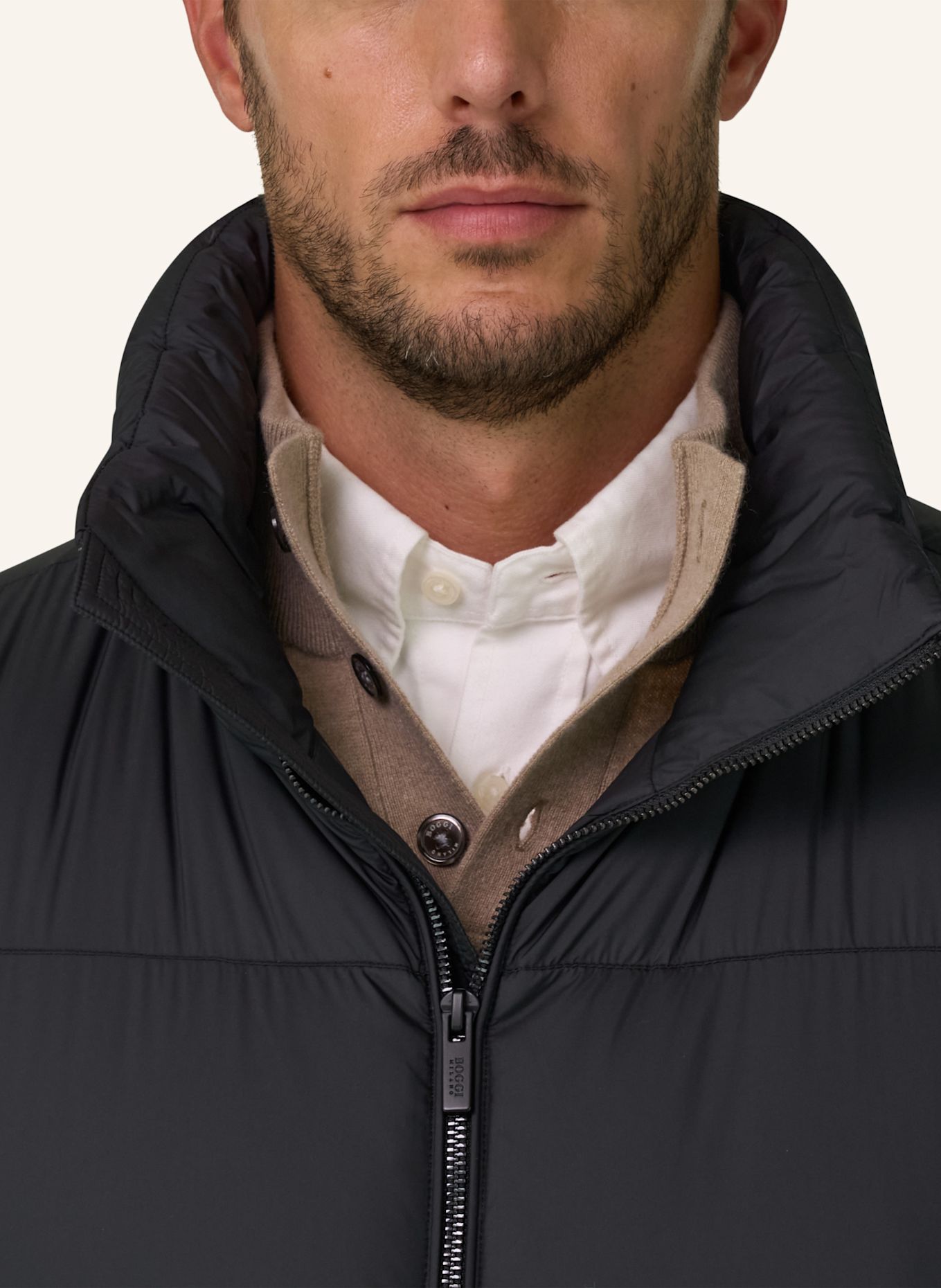 BOGGI MILANO Daunenweste aus Cashmere: SCHWARZ