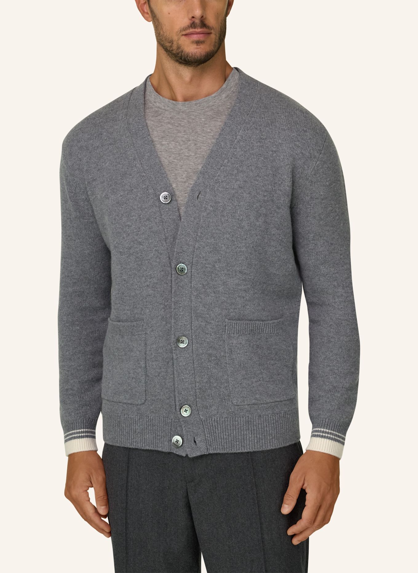 BOGGI MILANO Pullover: GRAU
