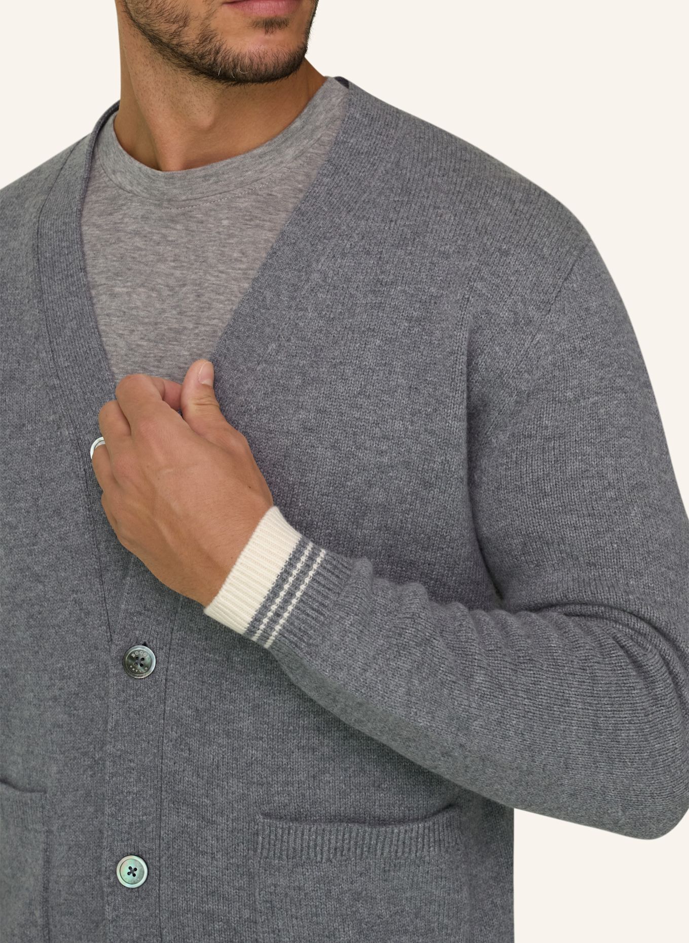 BOGGI MILANO Pullover: GRAU