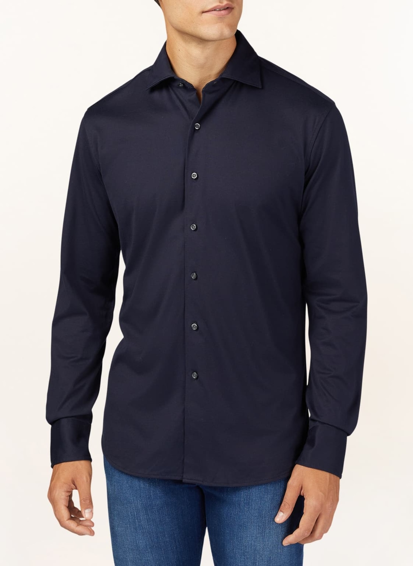 BOGGI MILANO Jerseyhemd Slim Fit, Farbe: BLAU (Bild 6)