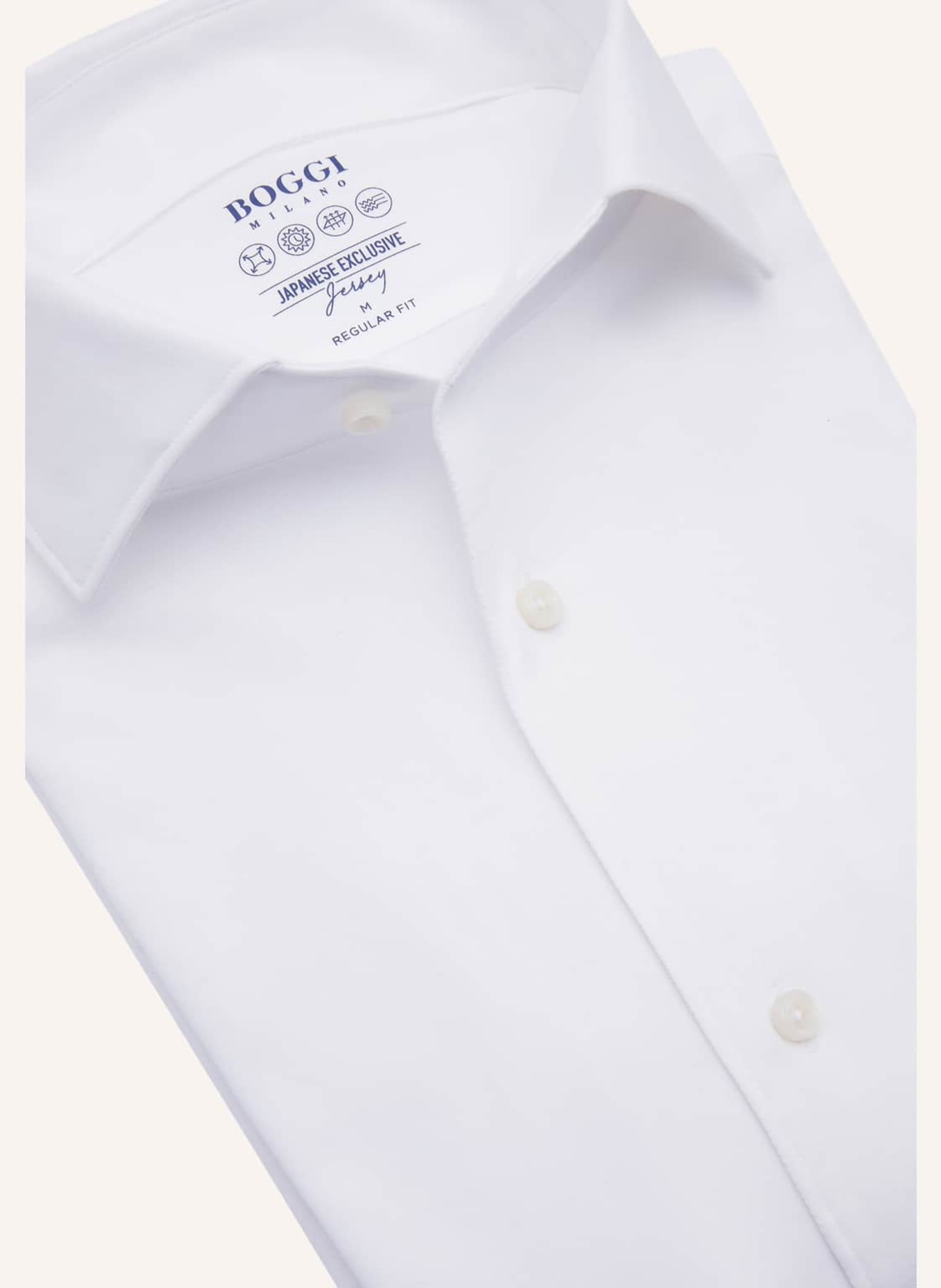 BOGGI MILANO Jersey-Polohemd Regular Fit, Farbe: WEISS (Bild 3)