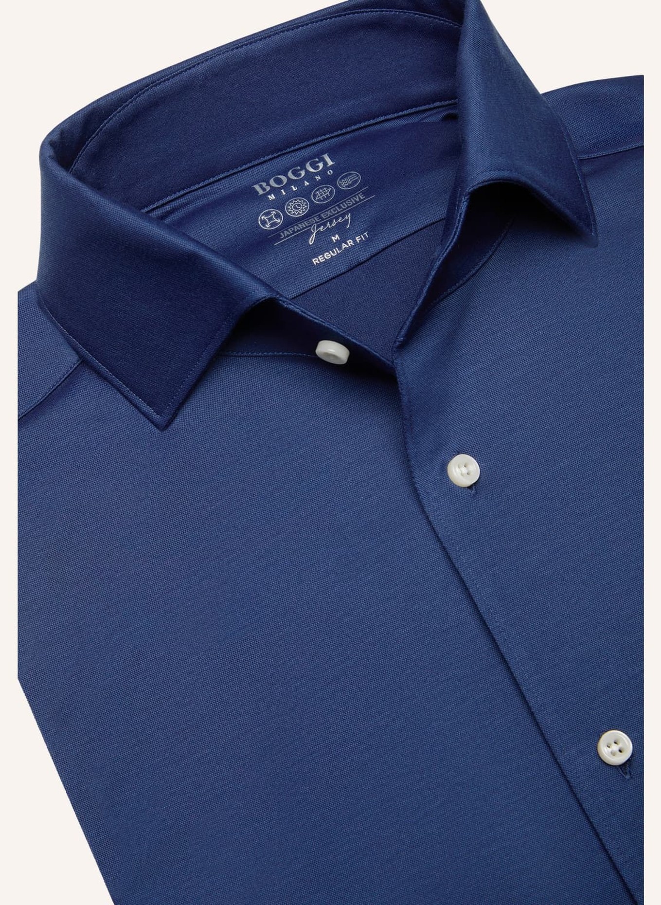 BOGGI MILANO Jersey-Polohemd Regular Fit, Farbe: BLAU (Bild 3)