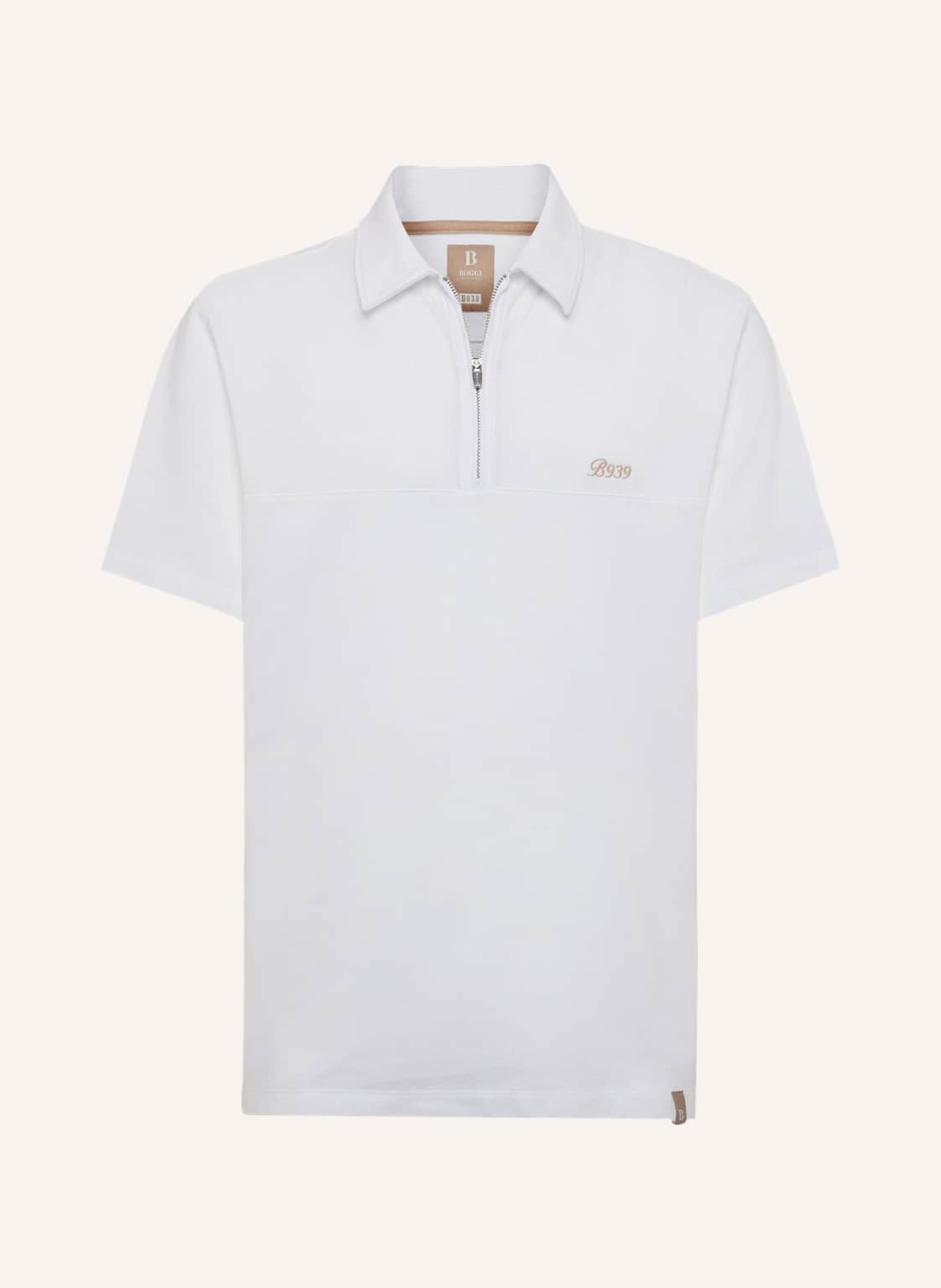 BOGGI MILANO Piqué-Poloshirt Relaxed Fit, Farbe: WEISS (Bild 1)