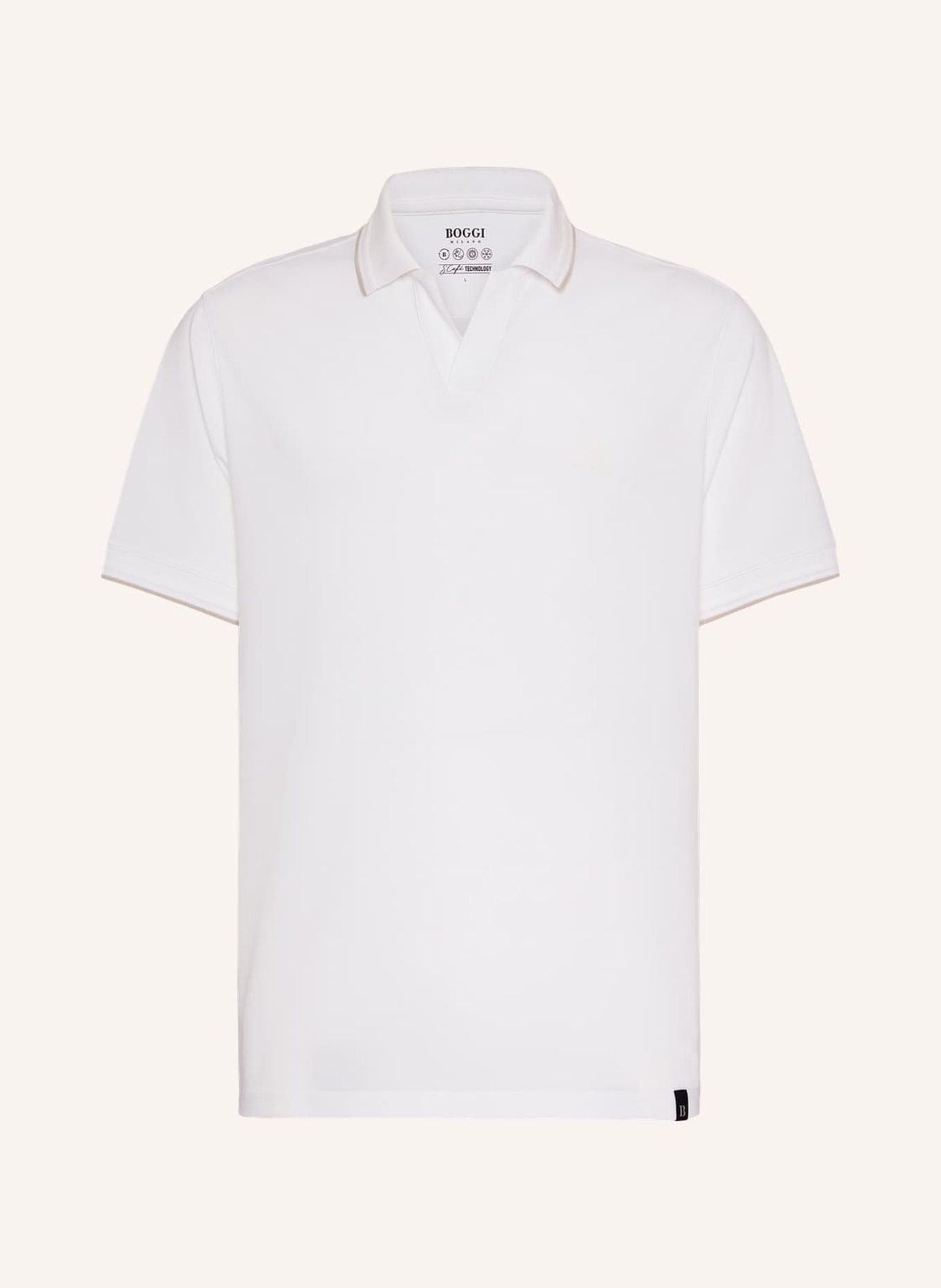 BOGGI MILANO Piqué-Poloshirt Regular Fit, Farbe: WEISS (Bild 1)
