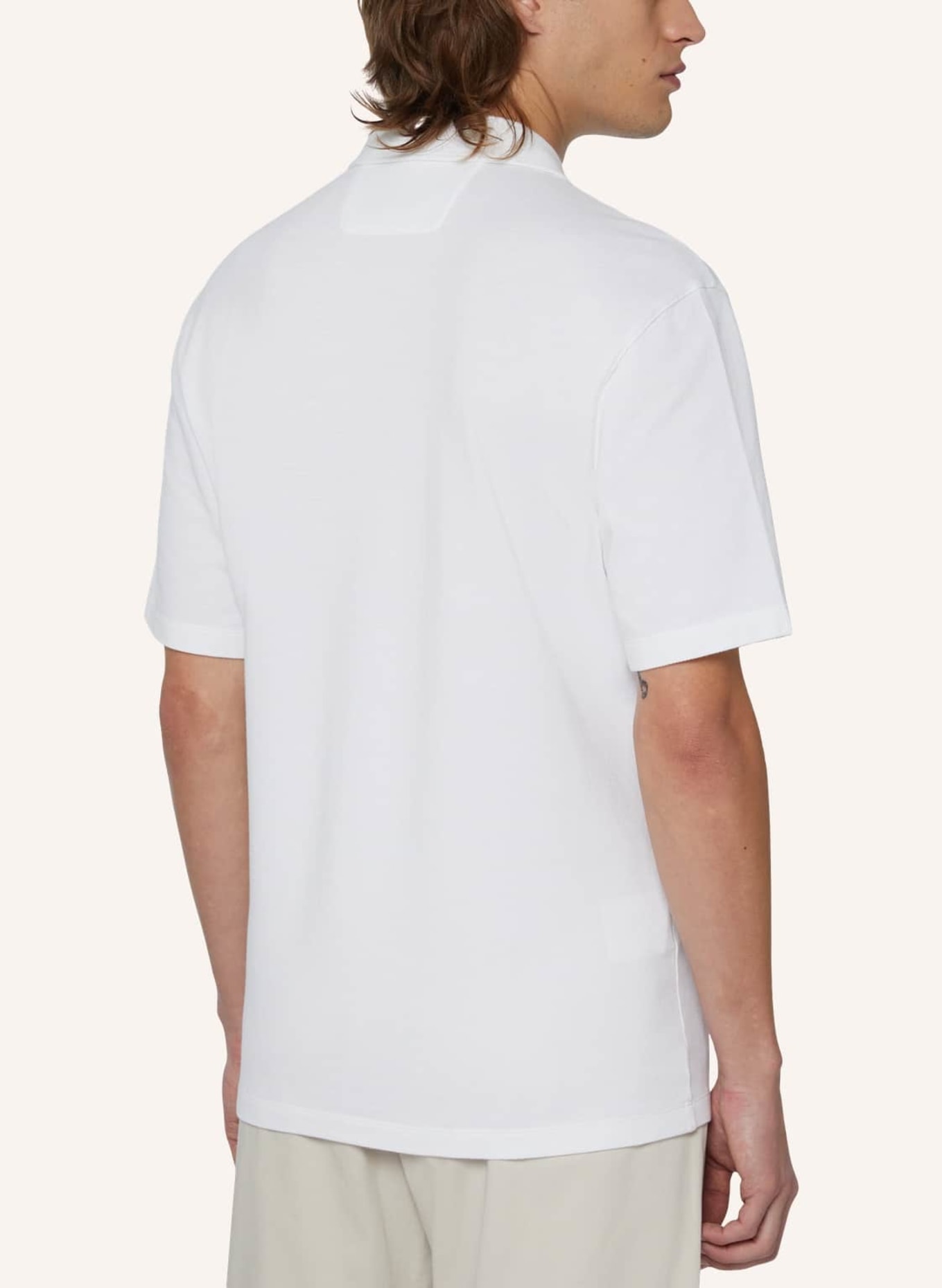 BOGGI MILANO Piqué-Poloshirt Relaxed Fit, Farbe: WEISS (Bild 2)