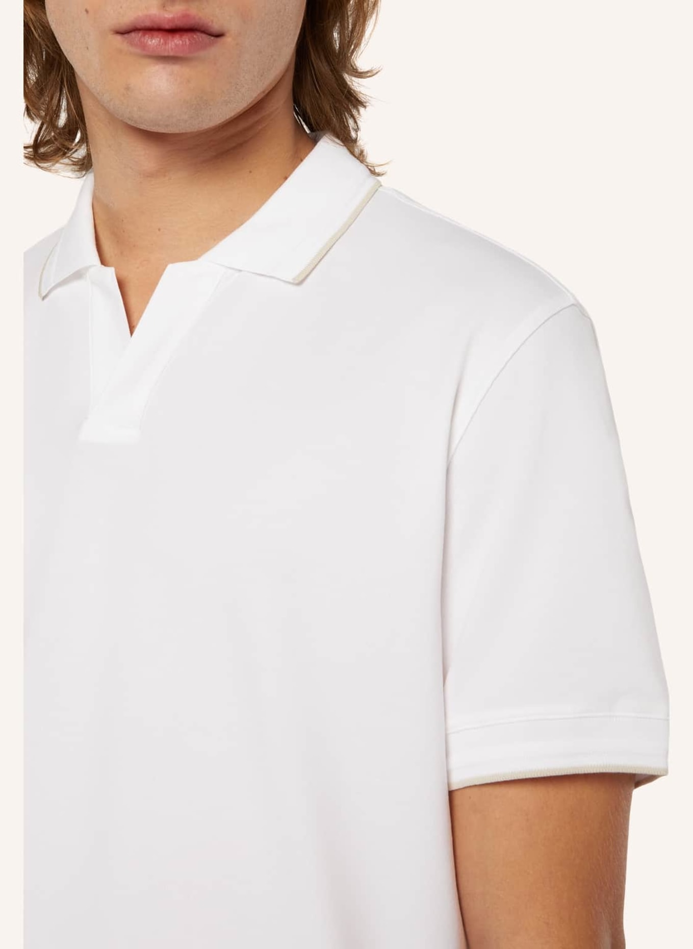 BOGGI MILANO Piqué-Poloshirt Regular Fit, Farbe: WEISS (Bild 3)