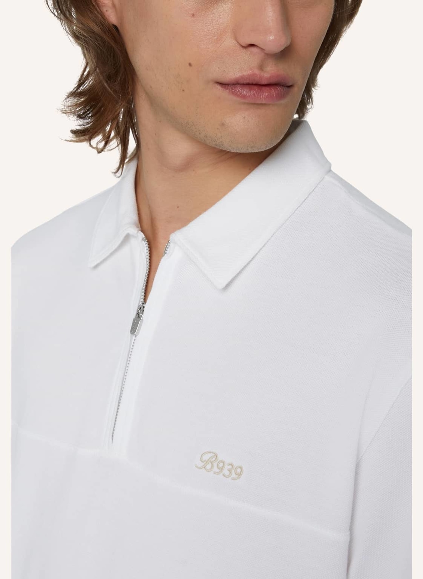 BOGGI MILANO Piqué-Poloshirt Relaxed Fit, Farbe: WEISS (Bild 3)