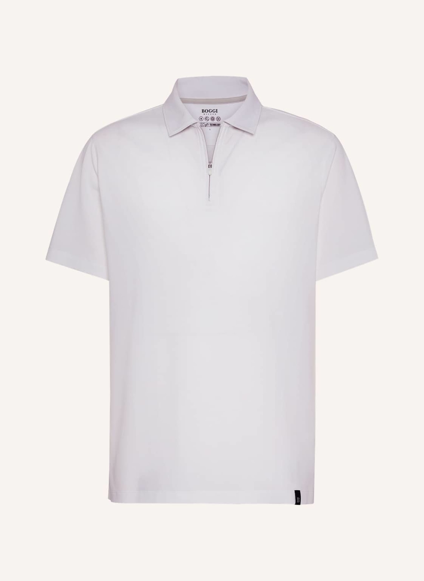 BOGGI MILANO Piqué-Poloshirt Regular Fit, Farbe: WEISS (Bild 1)