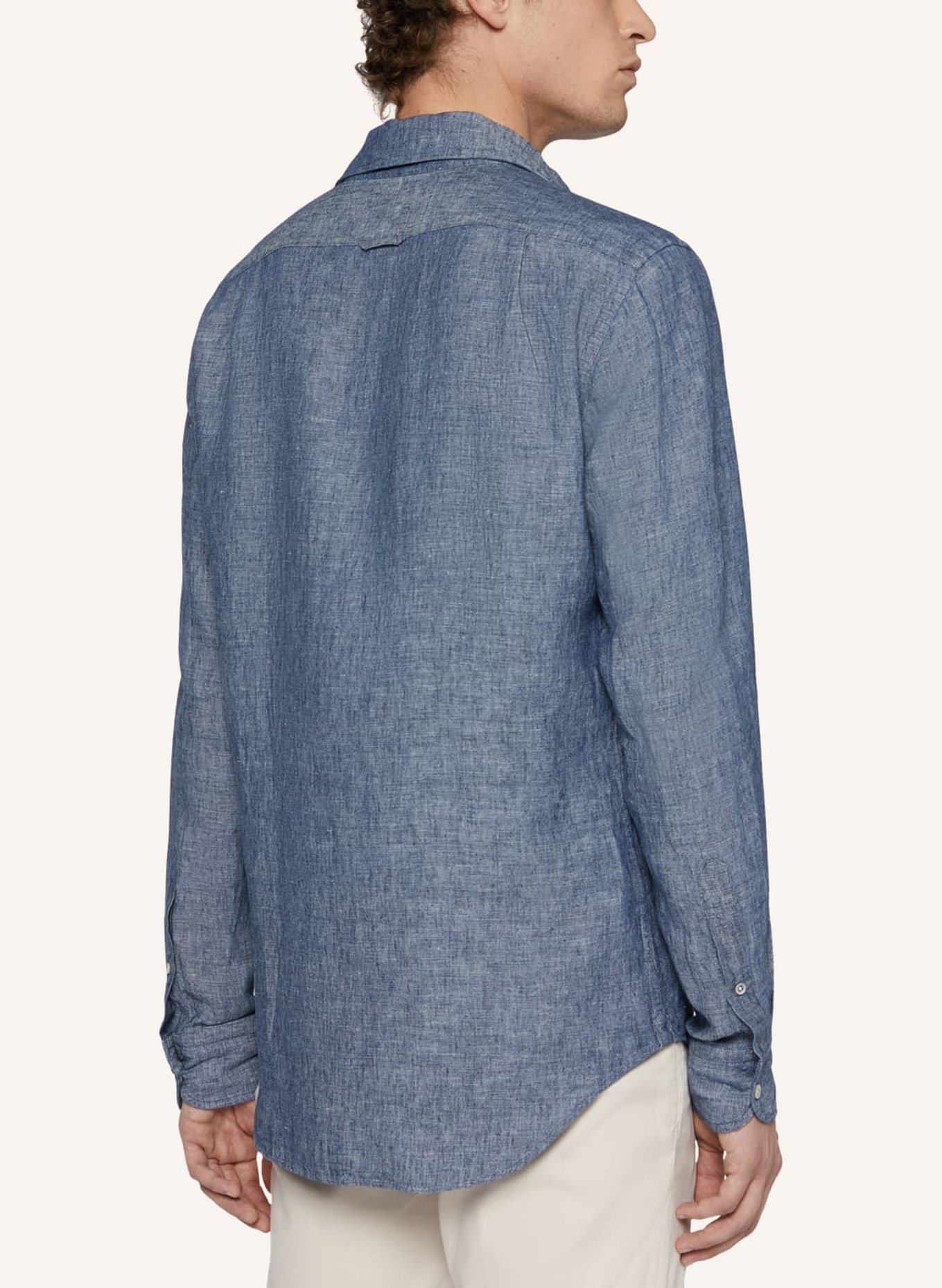 BOGGI MILANO Leinenhemd Regular Fit, Farbe: BLAU (Bild 2)