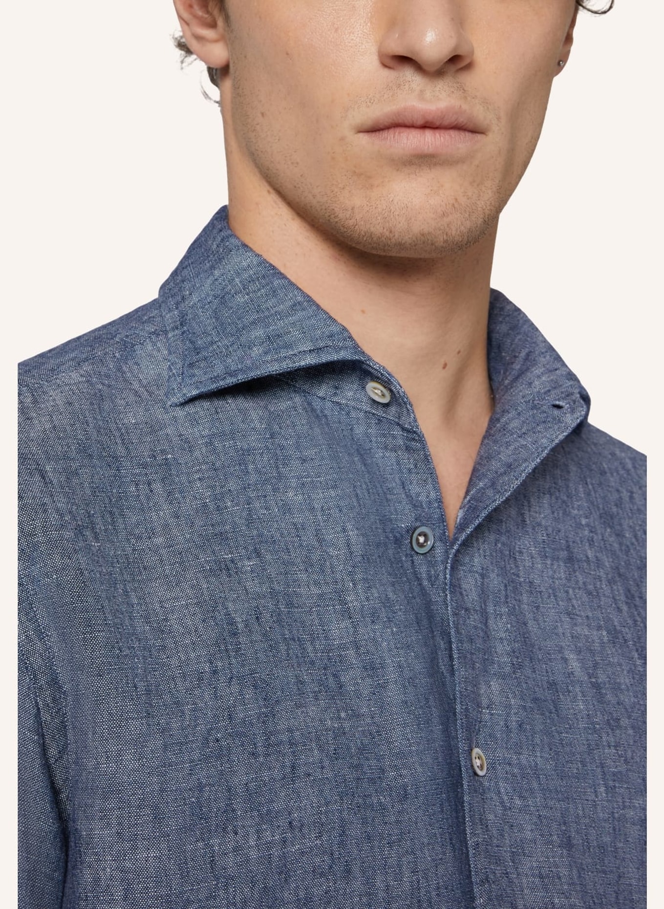 BOGGI MILANO Leinenhemd Regular Fit, Farbe: BLAU (Bild 3)