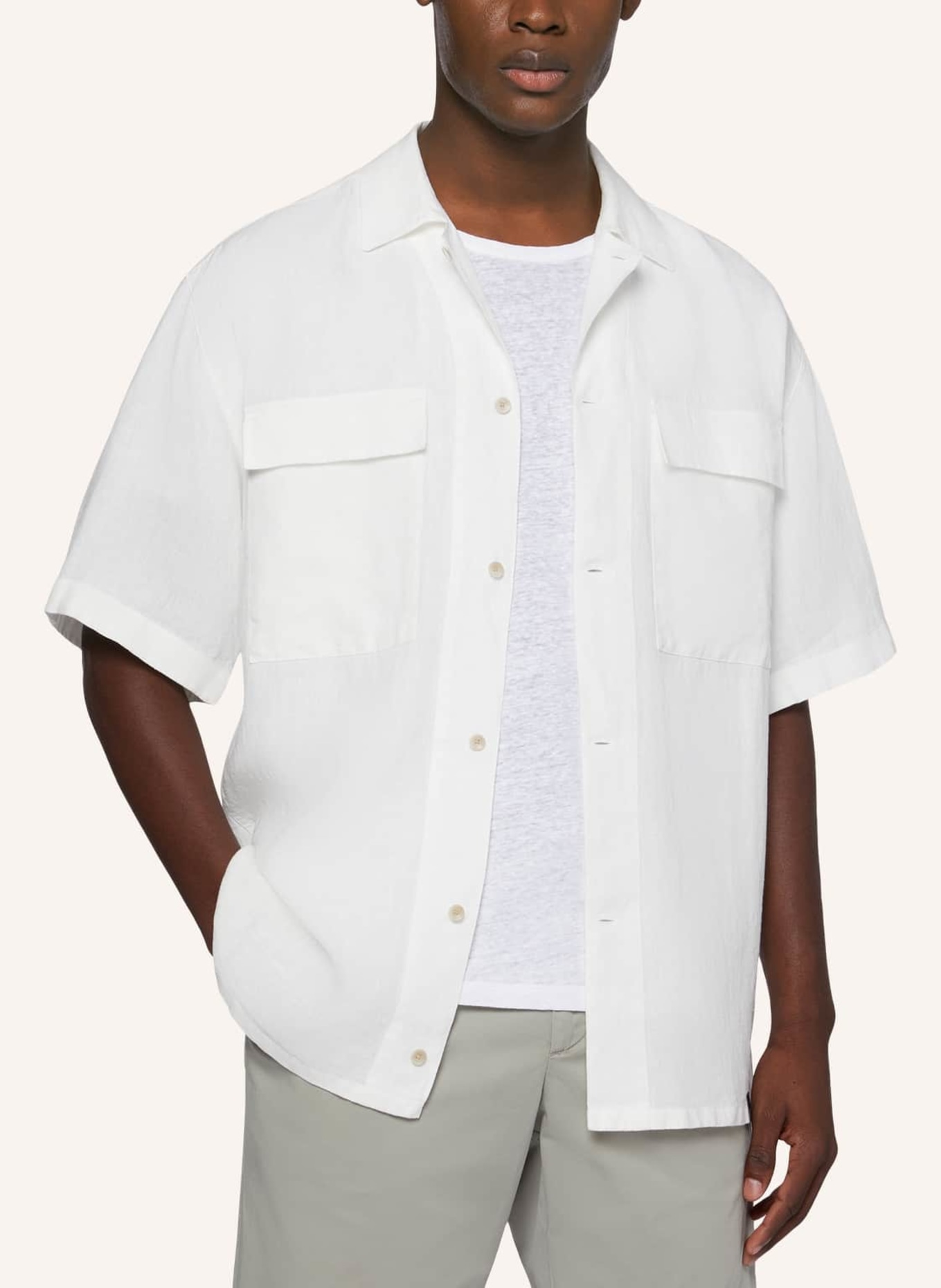 BOGGI MILANO Overshirt aus Leinen, Farbe: WEISS (Bild 5)