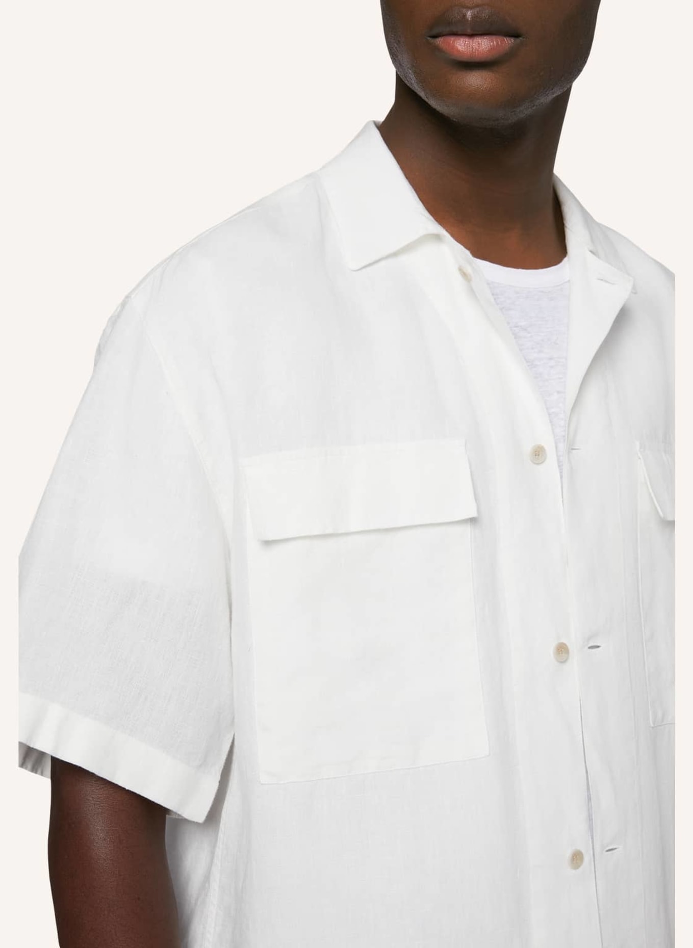 BOGGI MILANO Overshirt aus Leinen, Farbe: WEISS (Bild 3)