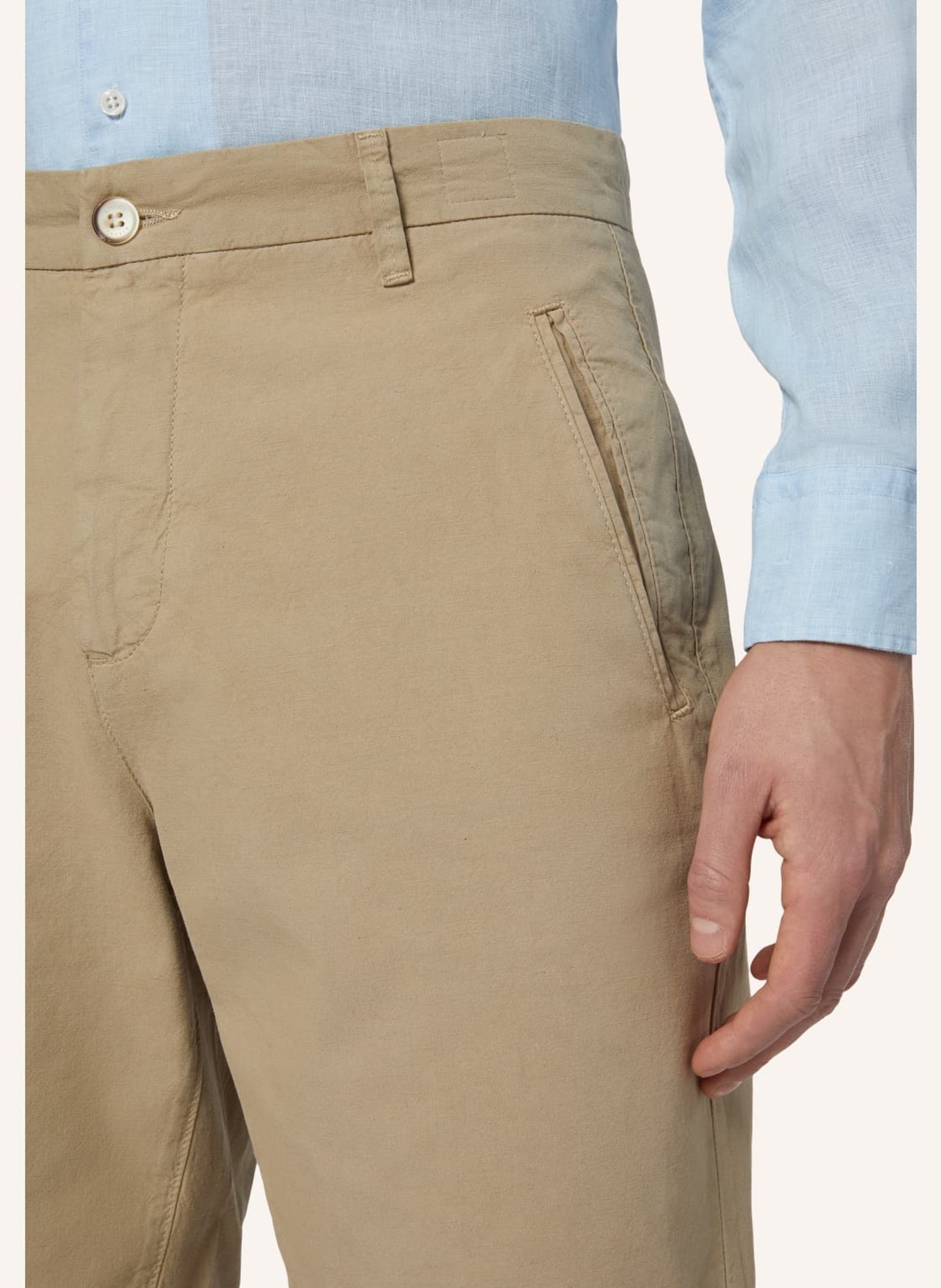 BOGGI MILANO Leinenshorts, Farbe: BEIGE (Bild 3)