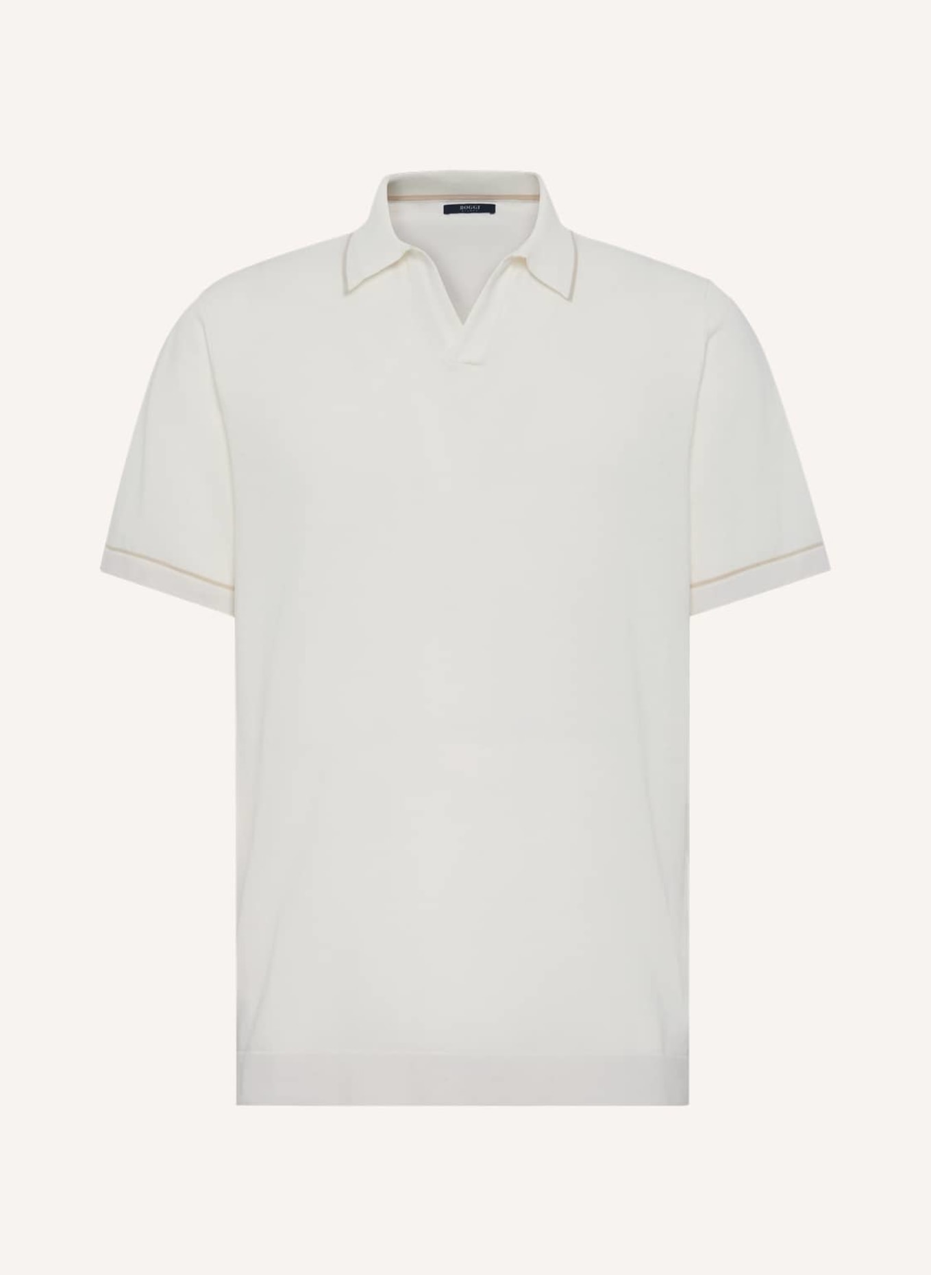 BOGGI MILANO Strick-Poloshirt, Farbe: WEISS (Bild 1)