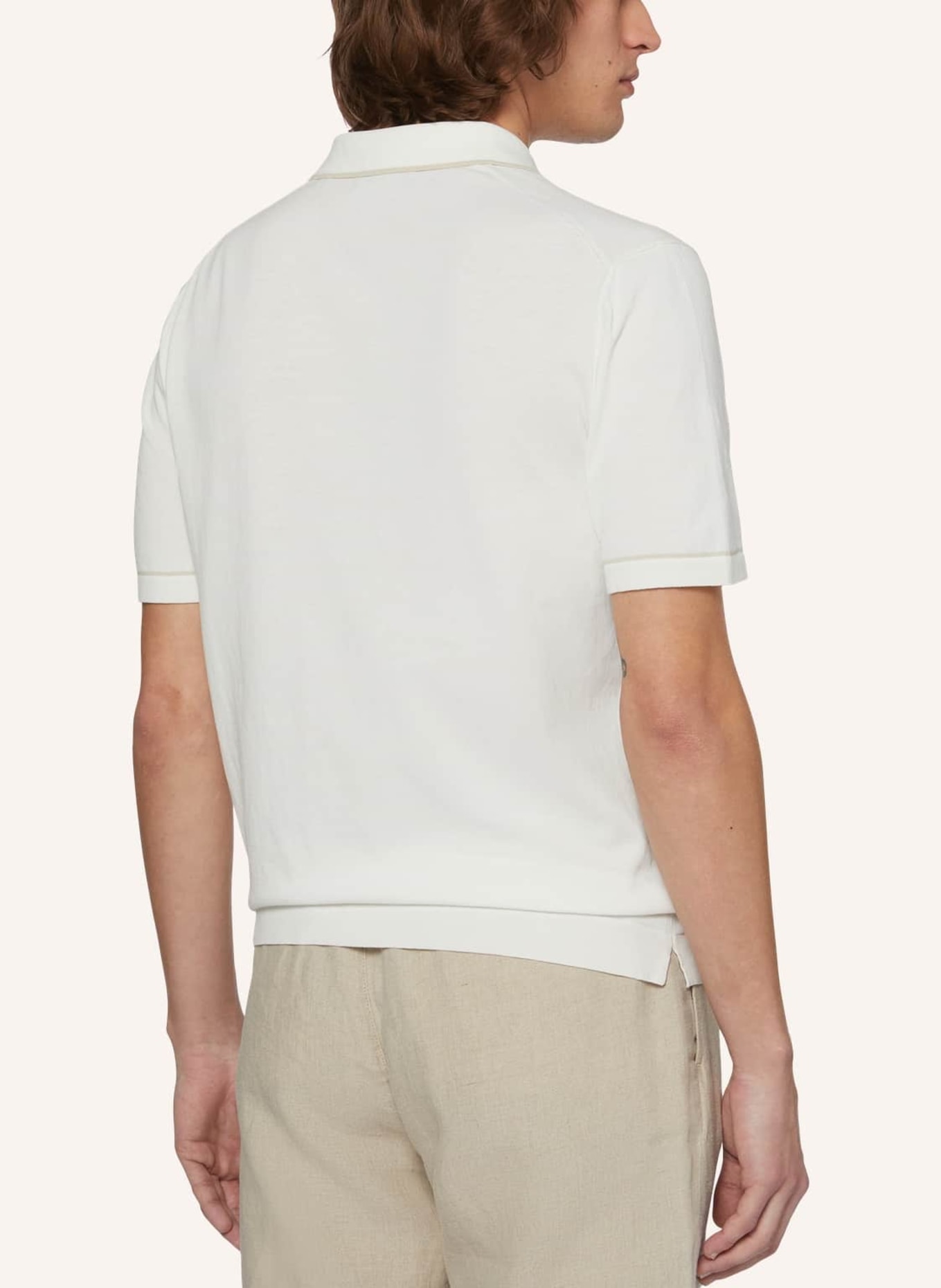 BOGGI MILANO Strick-Poloshirt, Farbe: WEISS (Bild 2)