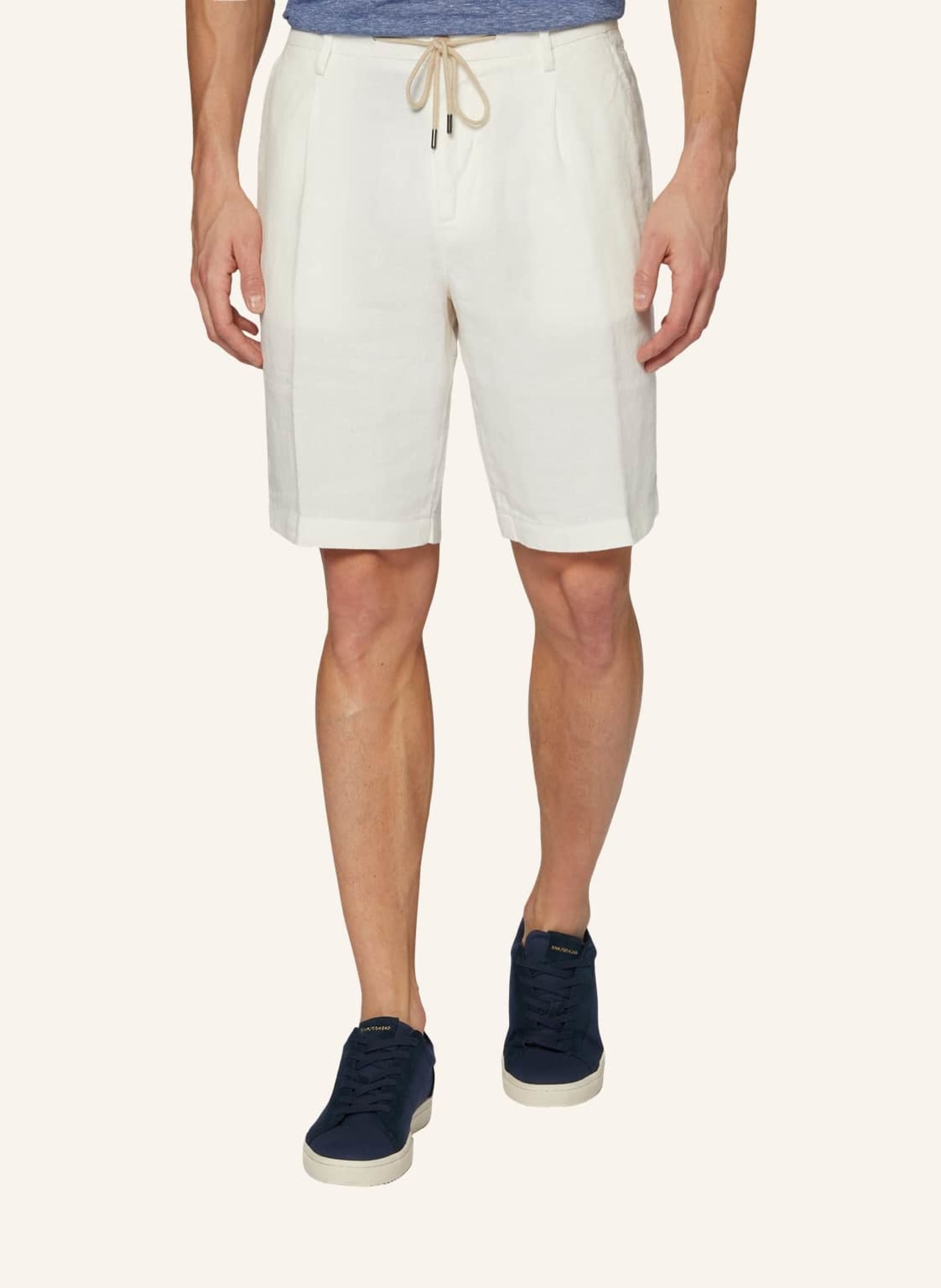 BOGGI MILANO Shorts aus Leinen, Farbe: WEISS (Bild 4)