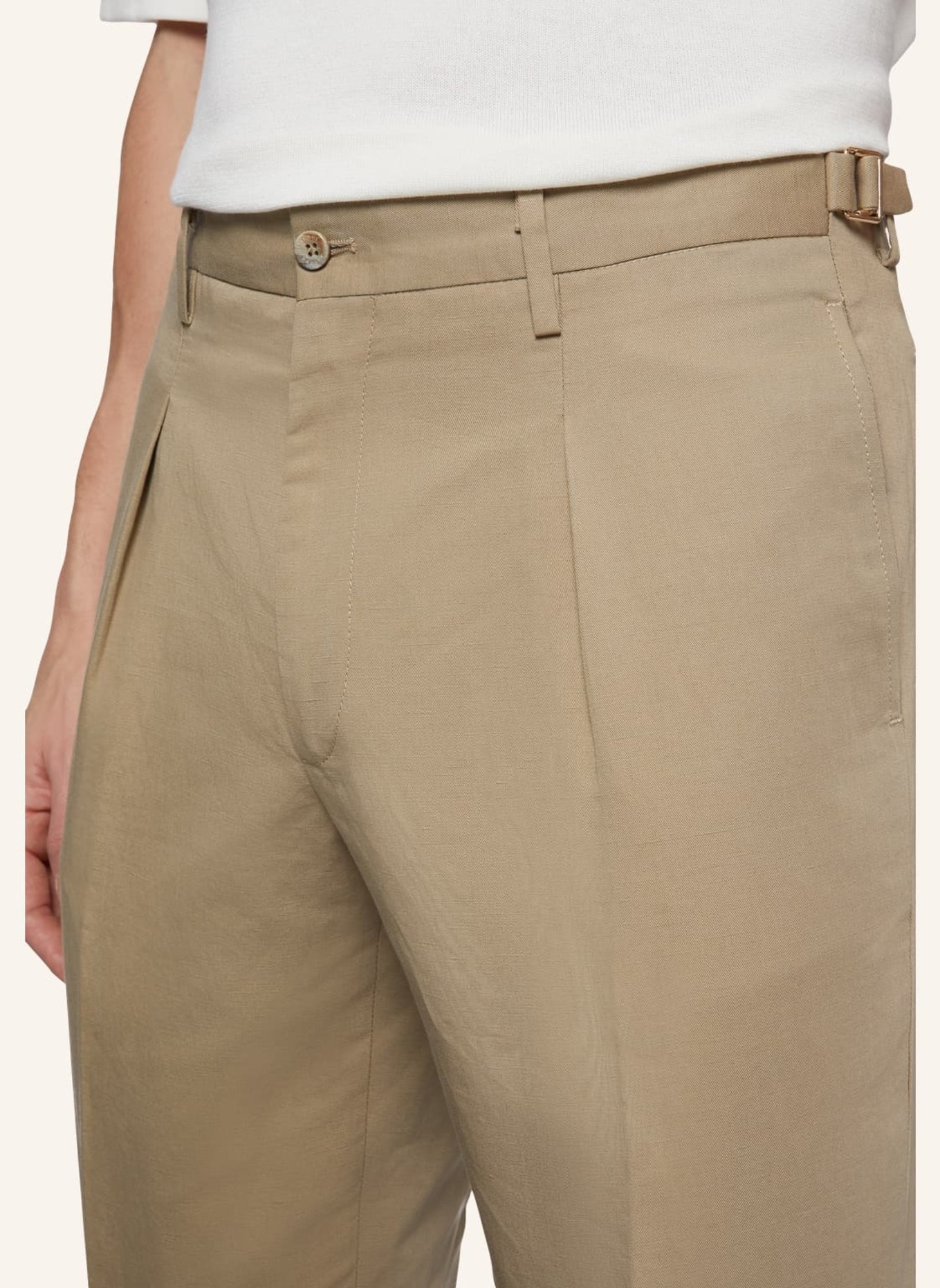 BOGGI MILANO Hose mit Leinen, Farbe: BEIGE (Bild 3)