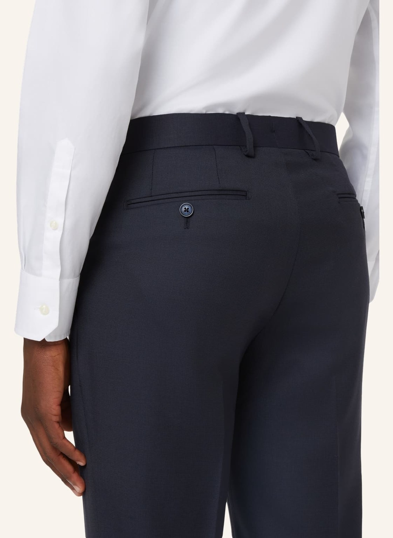 BOGGI MILANO Trousers in Wool Bird's Eye Fabric, Farbe: BLAU (Bild 3)