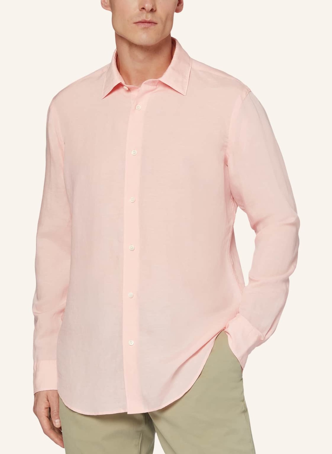 BOGGI MILANO Leinenhemd Regular Fit, Farbe: PINK (Bild 5)