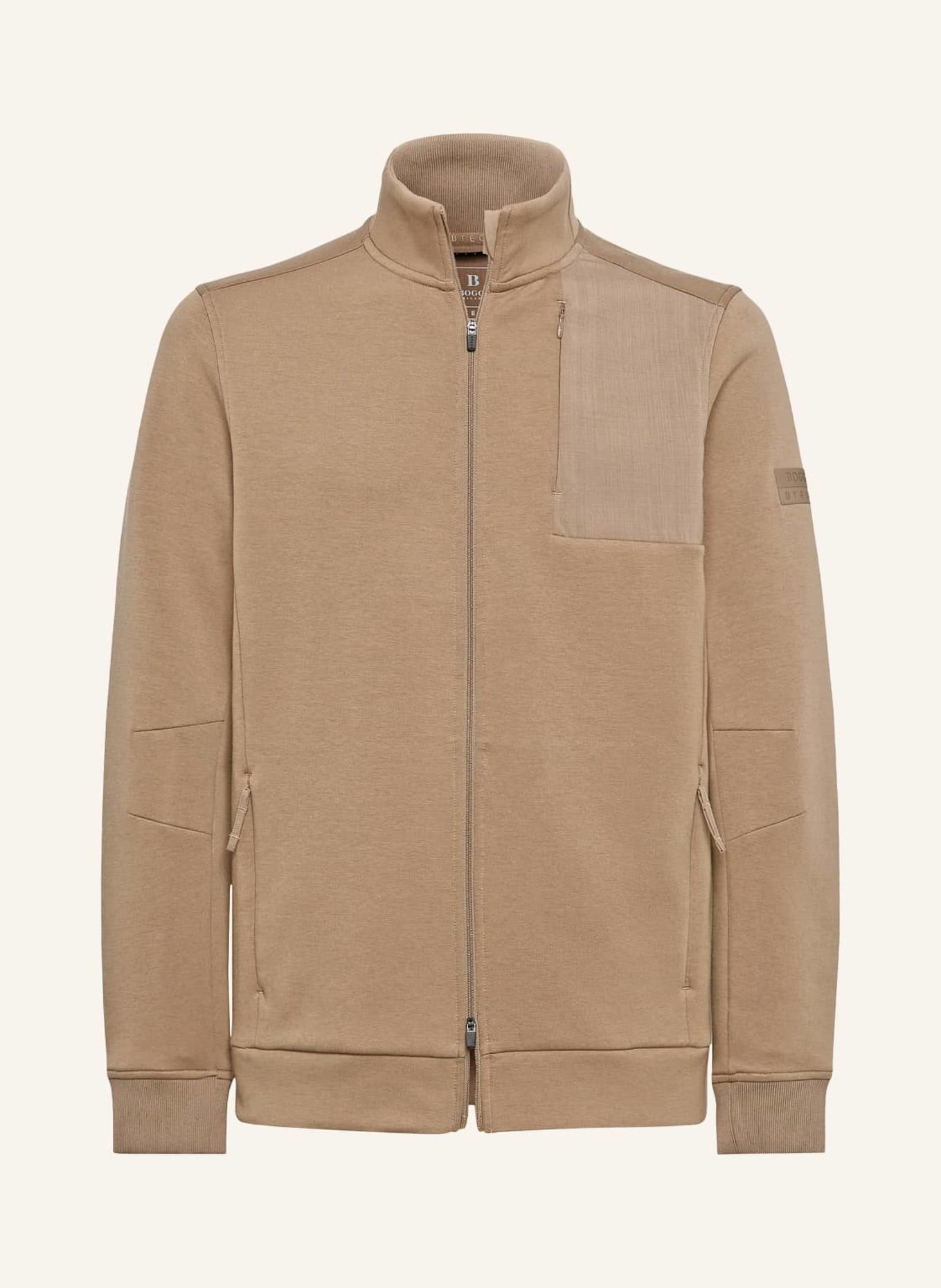 BOGGI MILANO Sweatjacke, Farbe: BEIGE (Bild 1)