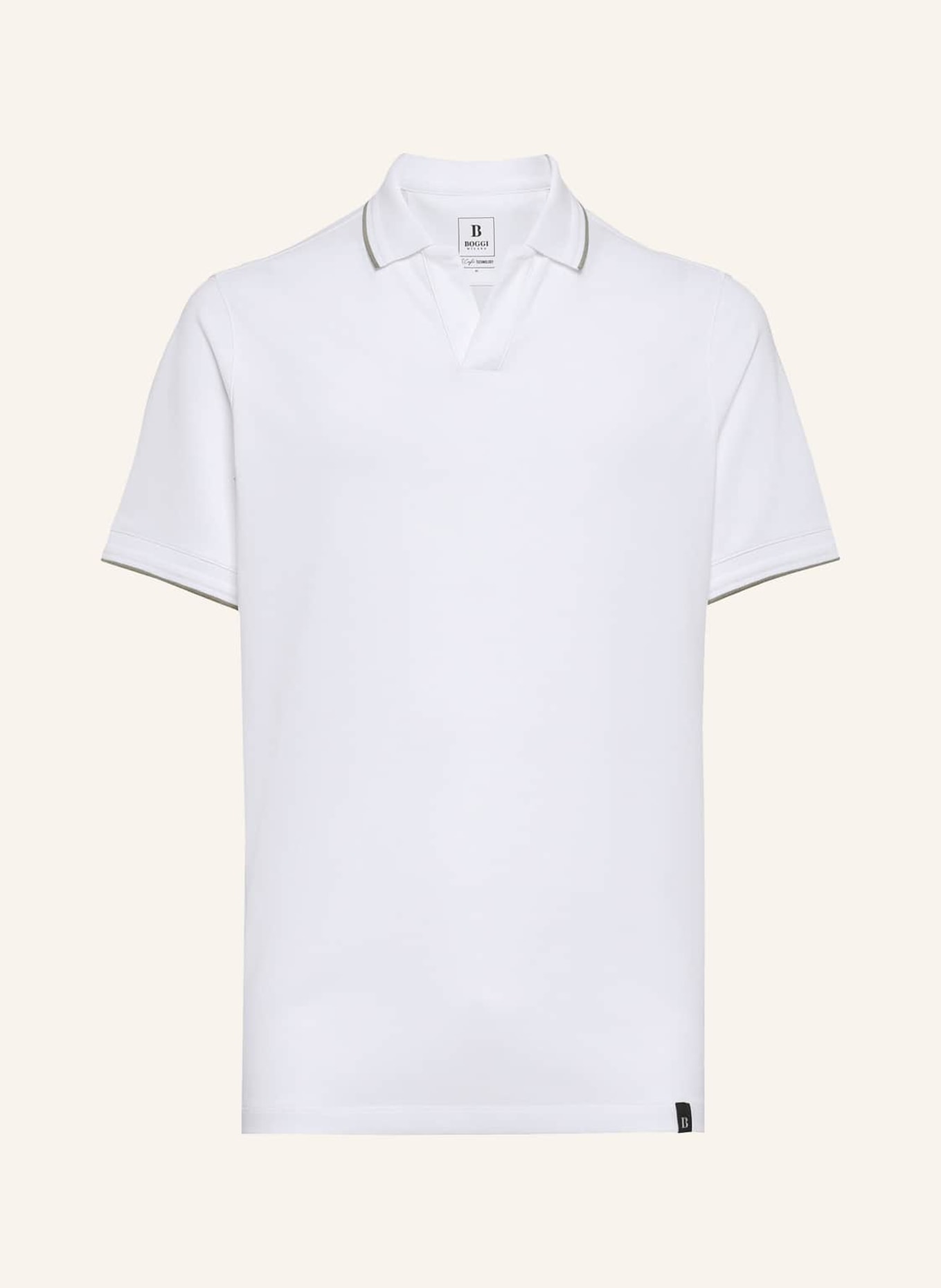 BOGGI MILANO Piqué-Poloshirt, Farbe: WEISS (Bild 1)