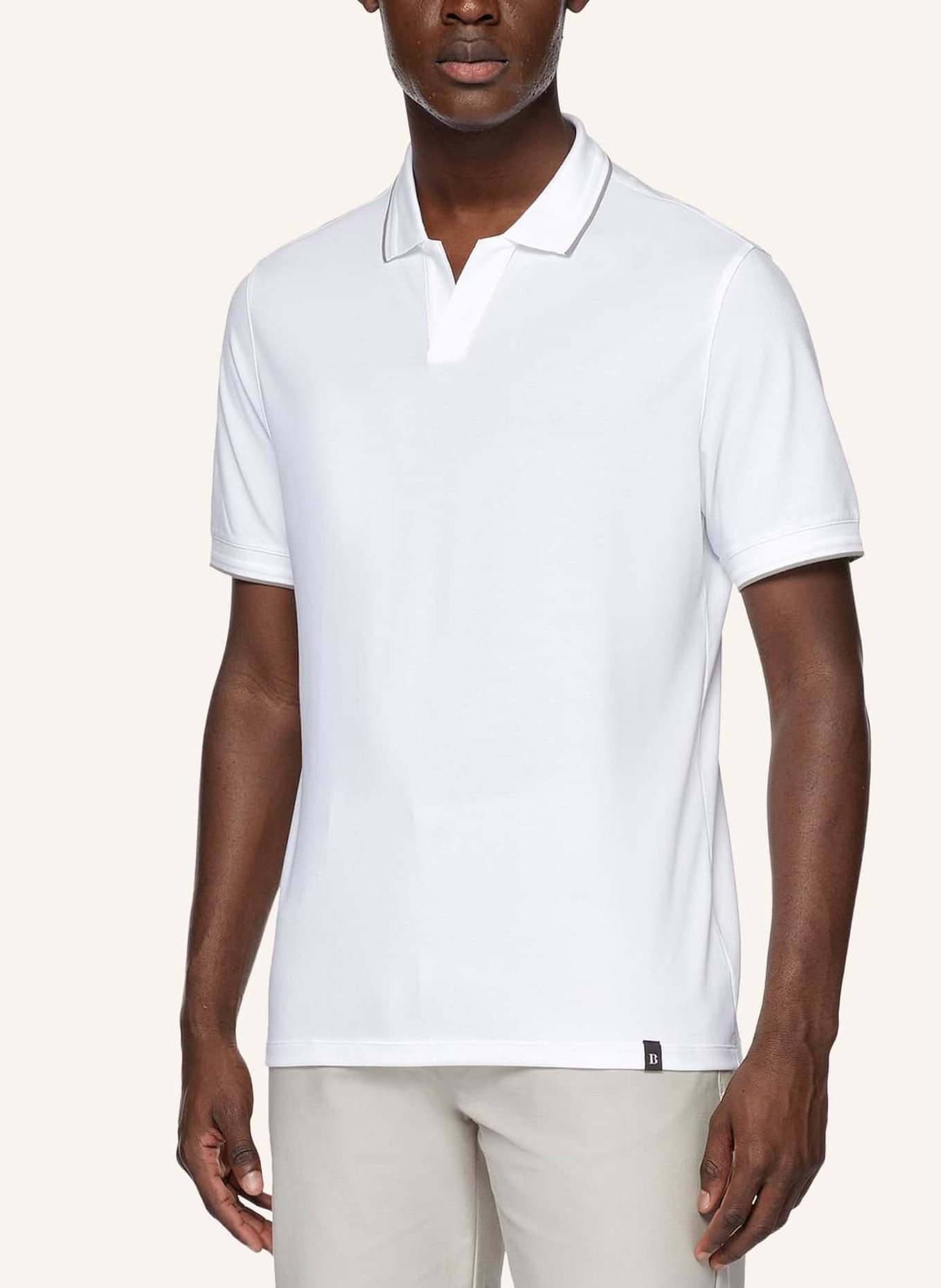 BOGGI MILANO Piqué-Poloshirt, Farbe: WEISS (Bild 4)