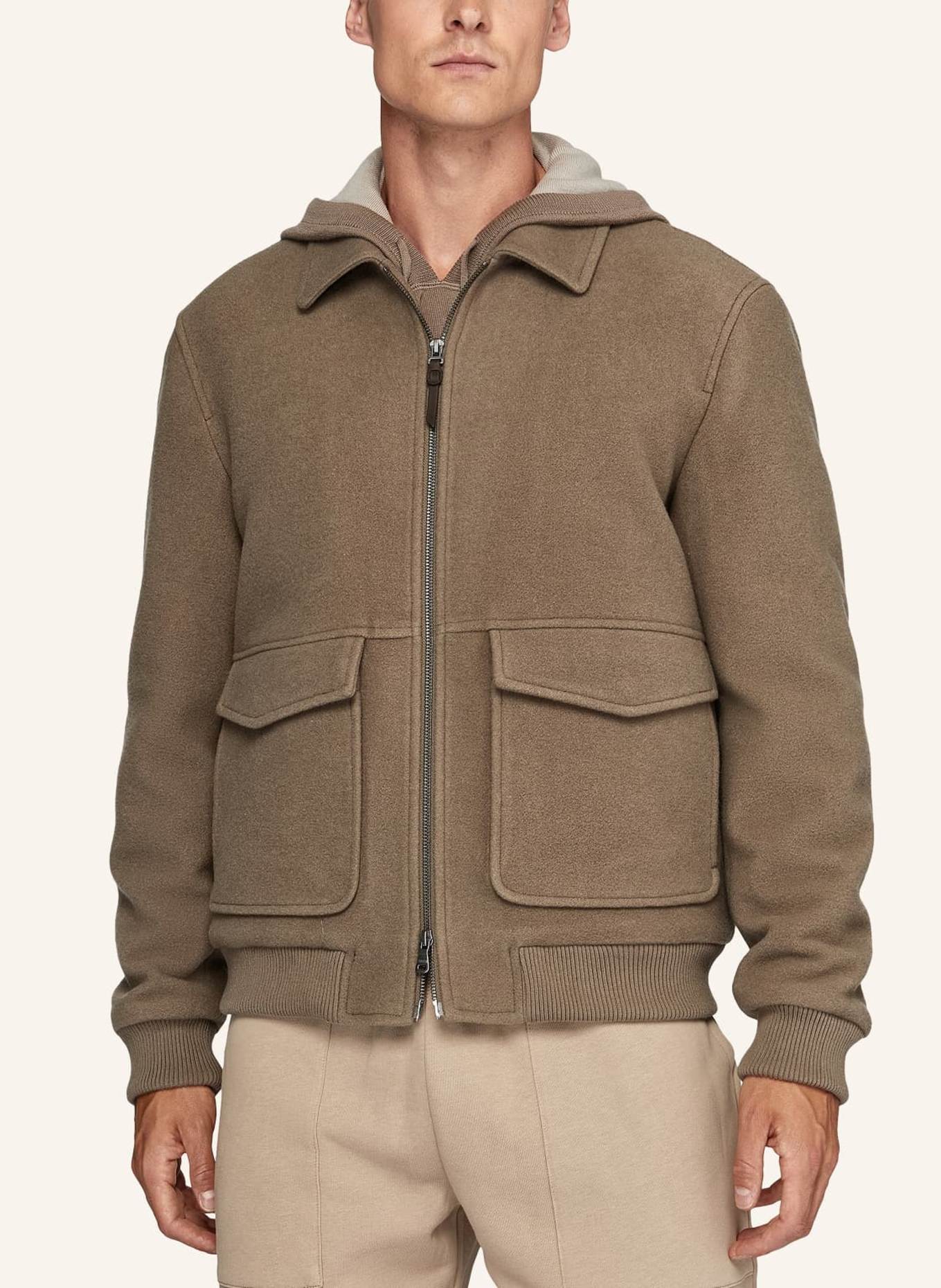 BOGGI MILANO Bomber Jacket In Padded Wool, Farbe: GRAU (Bild 4)