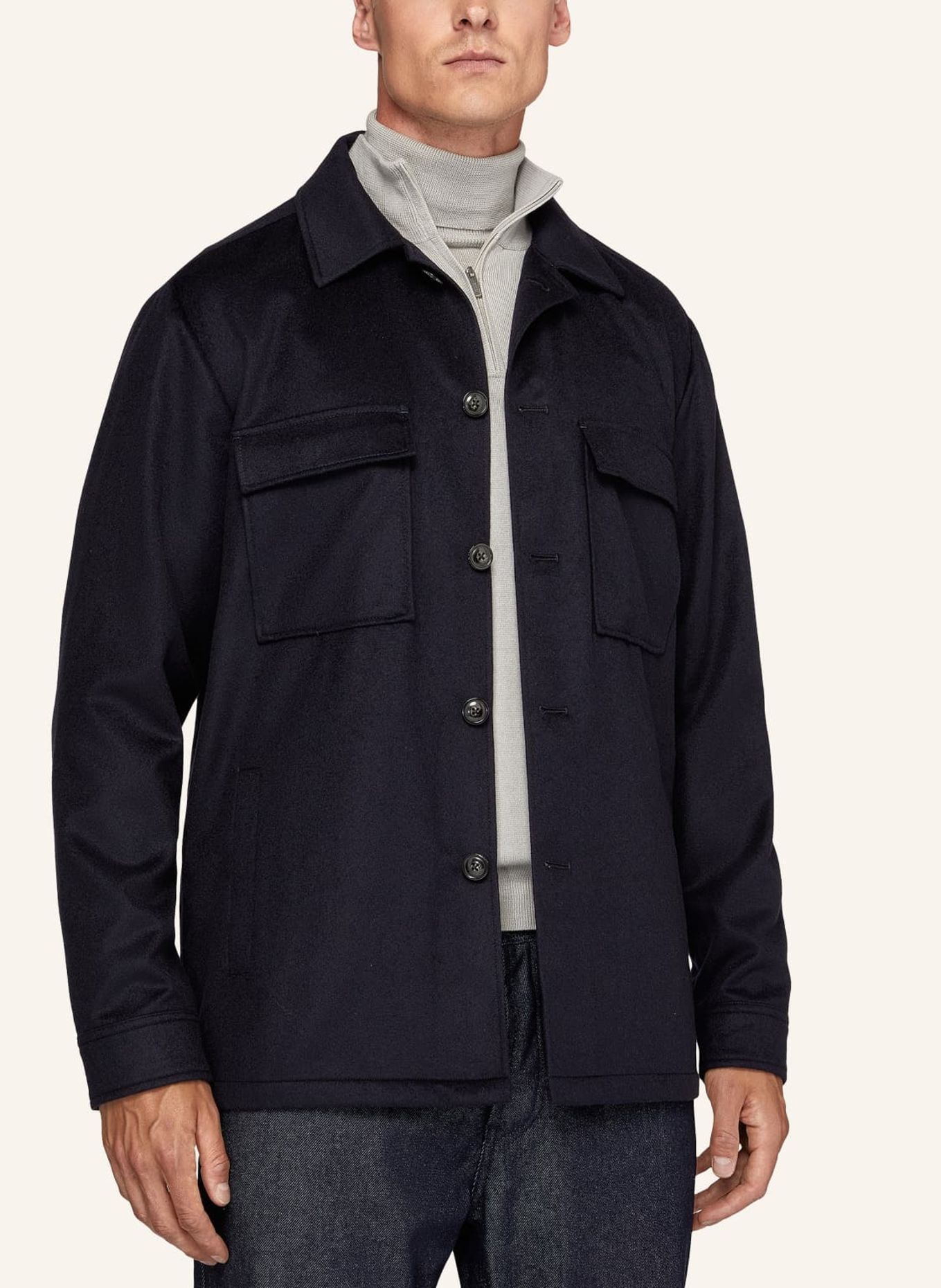 BOGGI MILANO Overjacket aus Cashmere, Farbe: BLAU (Bild 4)