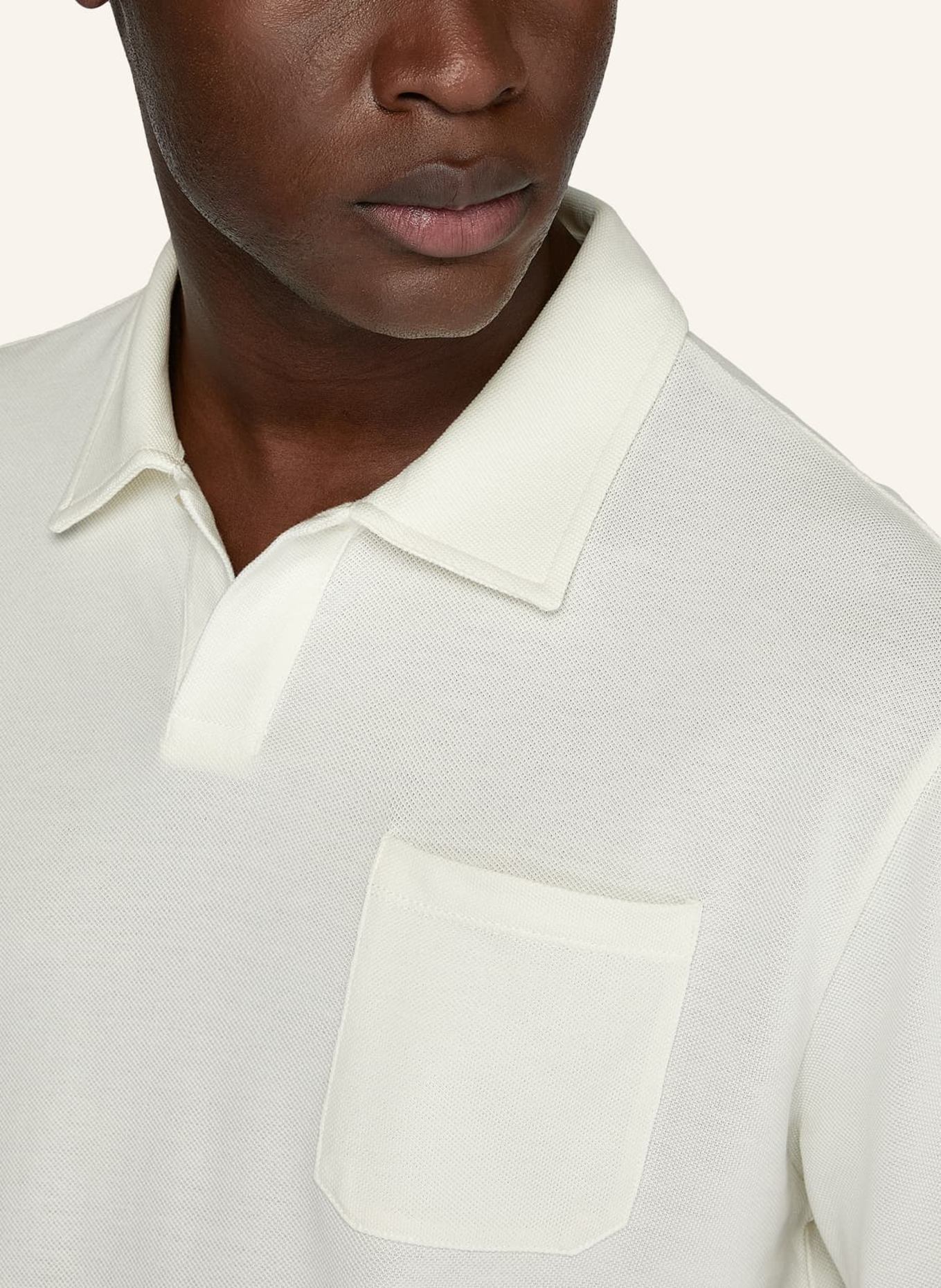 BOGGI MILANO Cotton Piqué Polo Shirt, Farbe: WEISS (Bild 3)