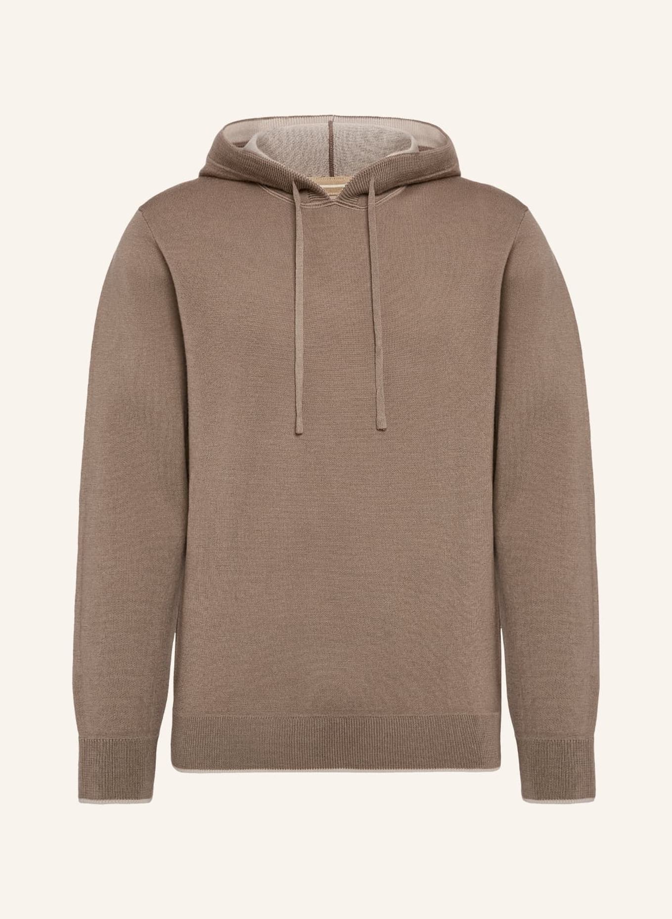 BOGGI MILANO Hoodie in a Wool, Nylon and Cotton Blend, Farbe: BEIGE (Bild 1)