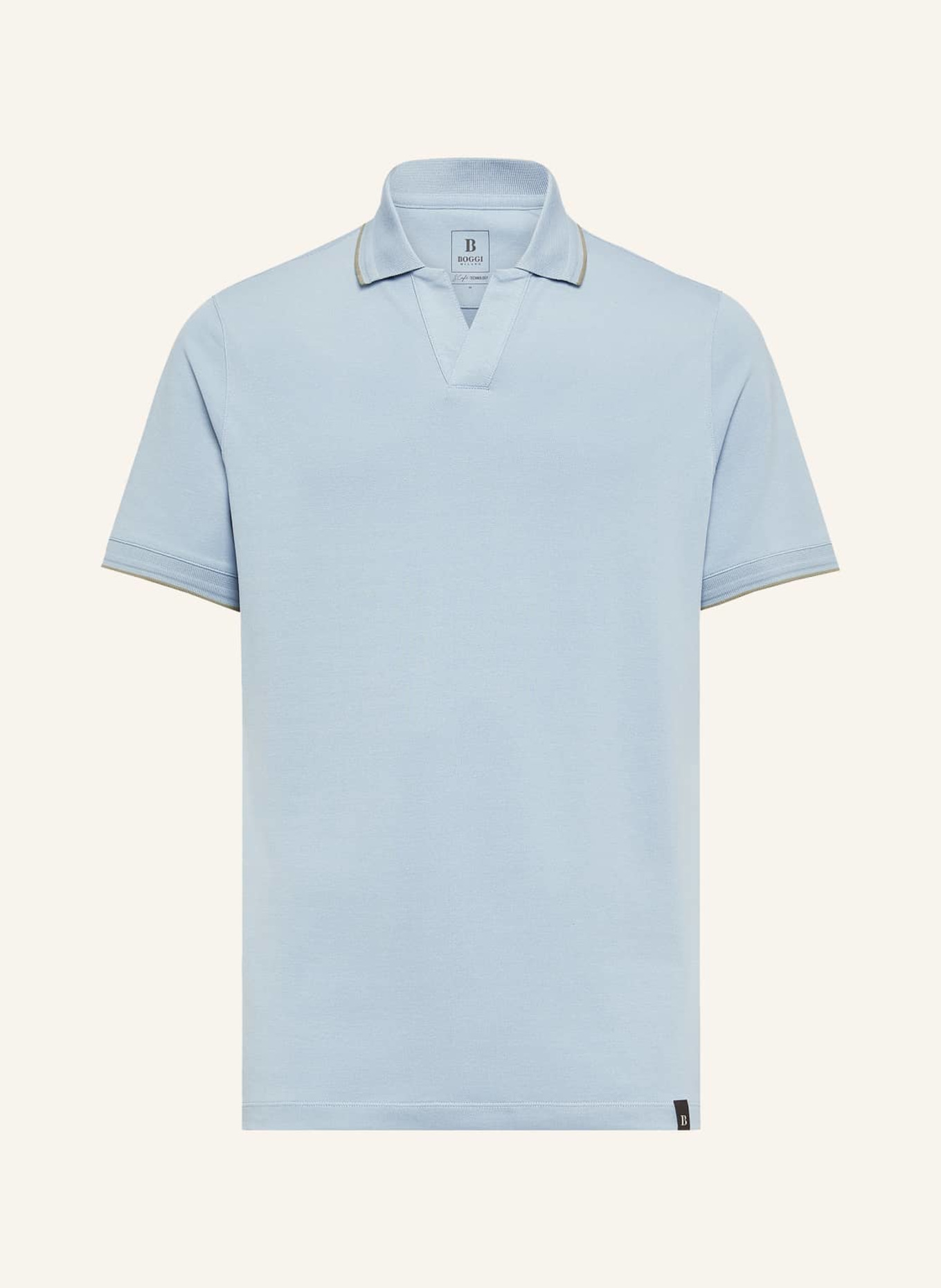 BOGGI MILANO Piqué-Poloshirt, Farbe: HELLBLAU (Bild 1)