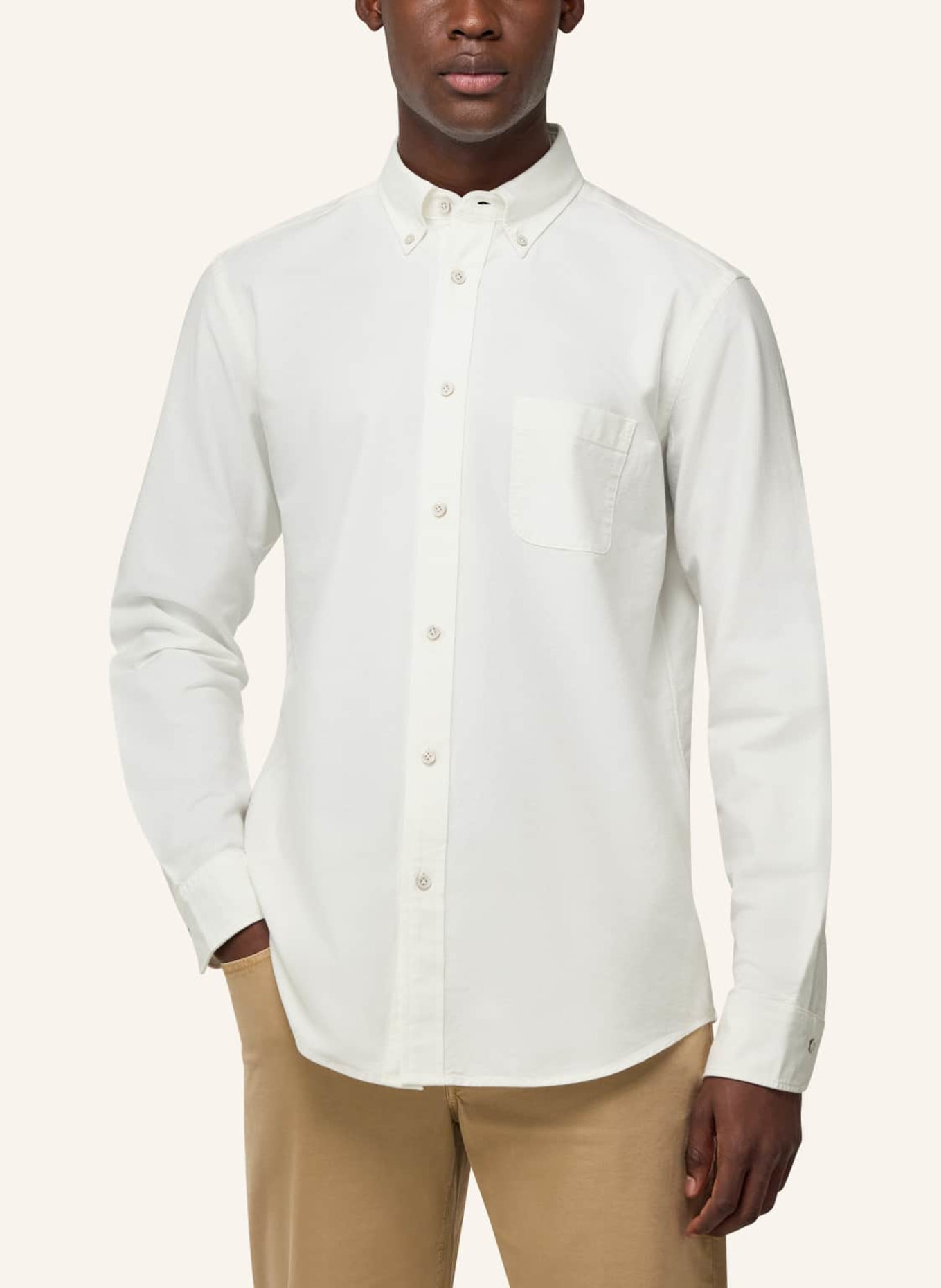 BOGGI MILANO Oxfordhemd Regular Fit: WEISS