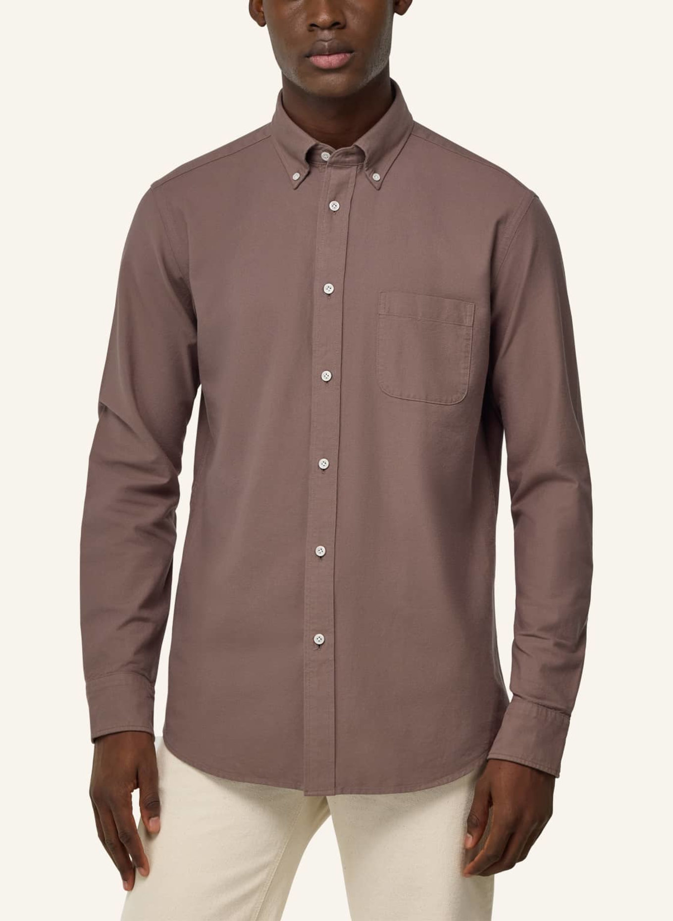 BOGGI MILANO Oxfordhemd Regular Fit: GRAU