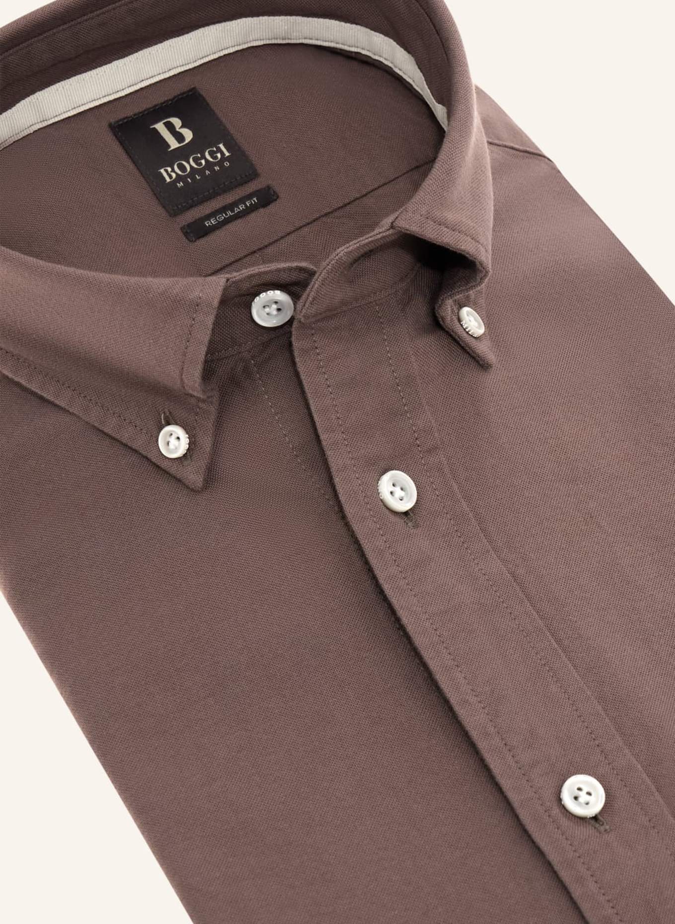 BOGGI MILANO Oxfordhemd Regular Fit: GRAU