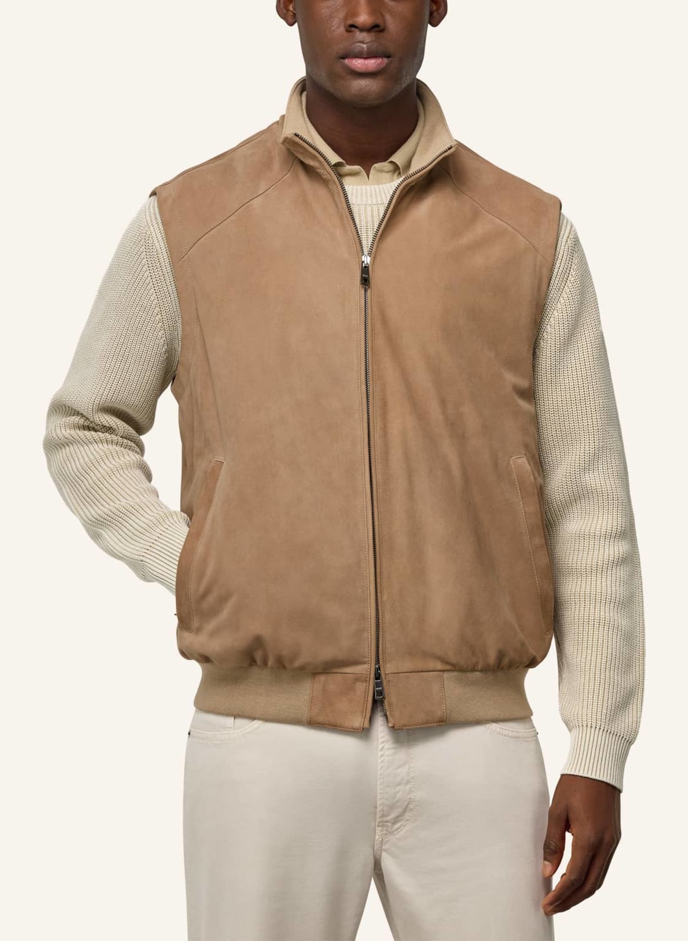 BOGGI MILANO Lederweste: BEIGE