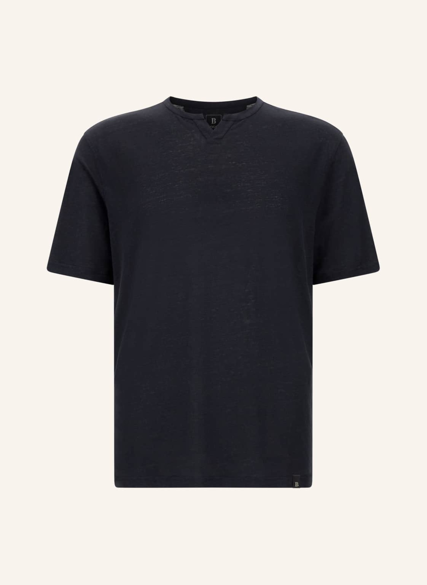 BOGGI MILANO T-Shirt aus Leinen: DUNKELBLAU