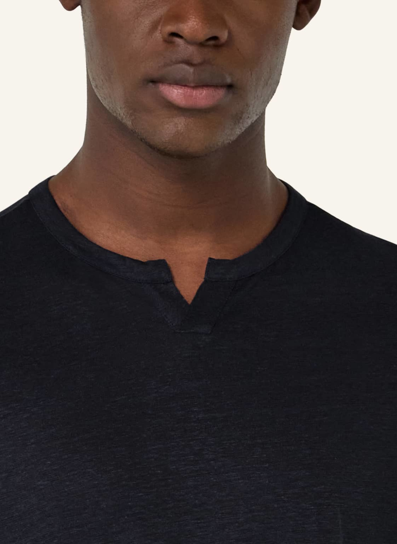 BOGGI MILANO T-Shirt aus Leinen: DUNKELBLAU