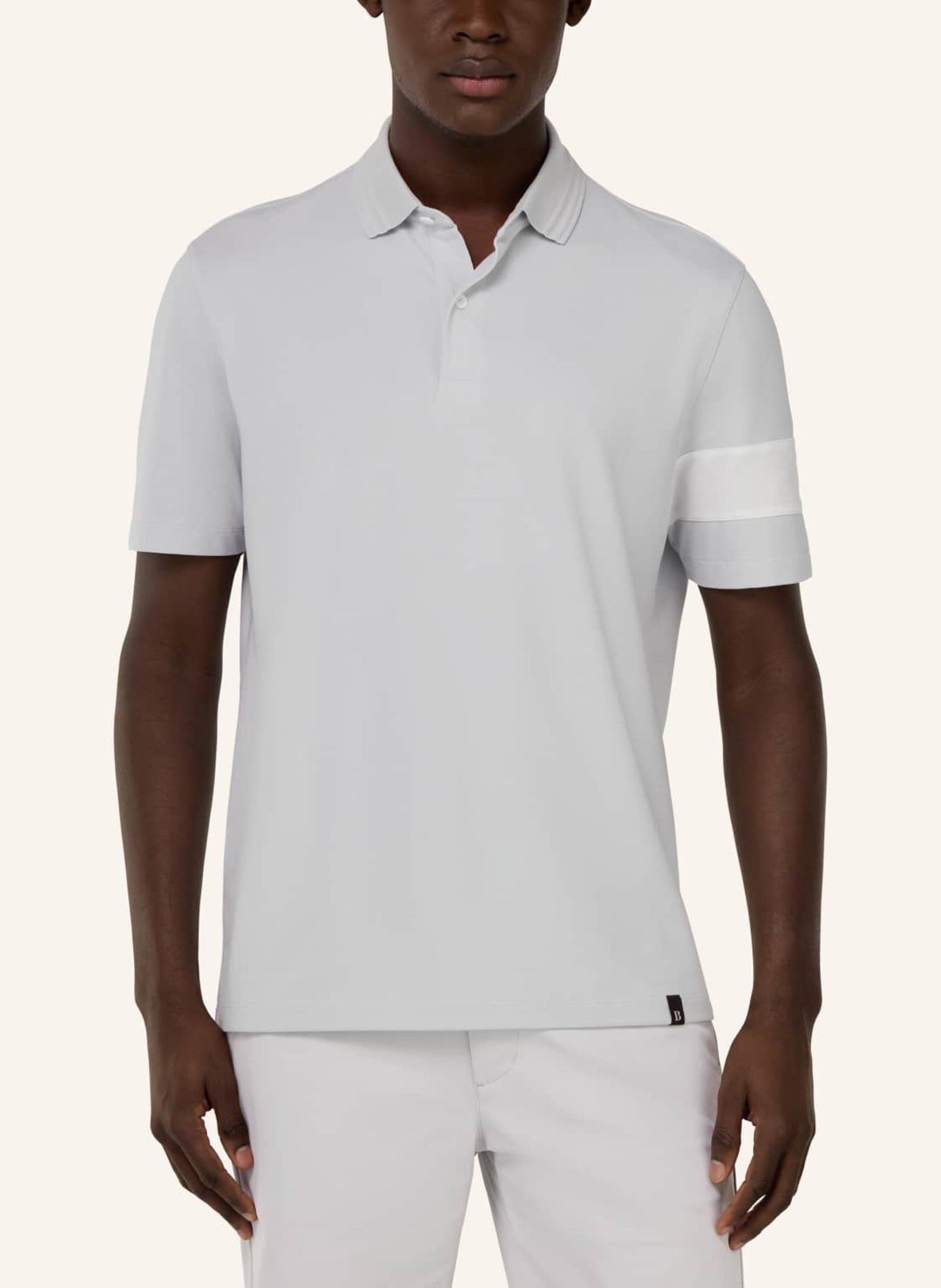 BOGGI MILANO Piqué-Poloshirt: WEISS