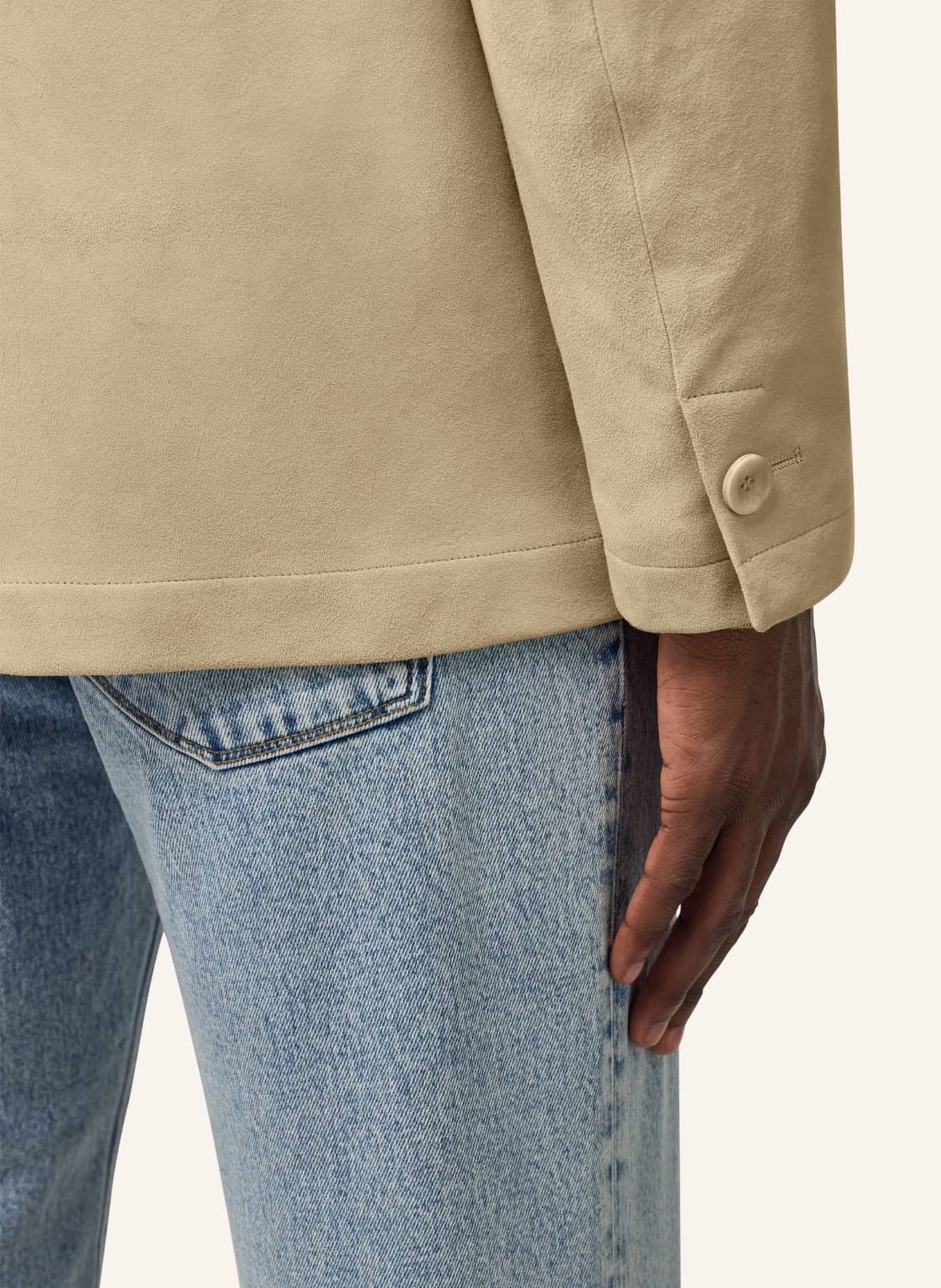 BOGGI MILANO Leather overcoat: BEIGE