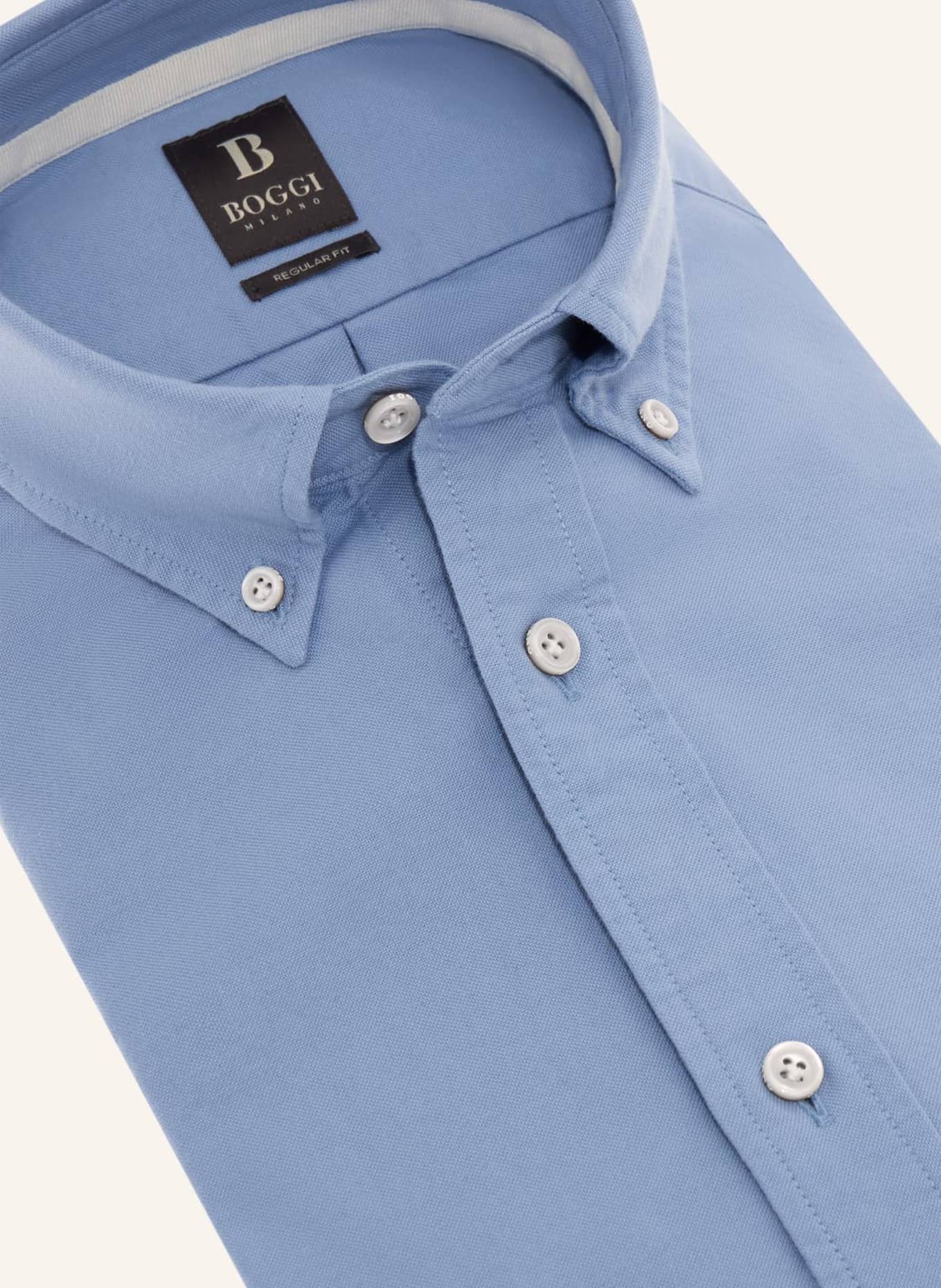 BOGGI MILANO Oxfordhemd Regular Fit: HELLBLAU
